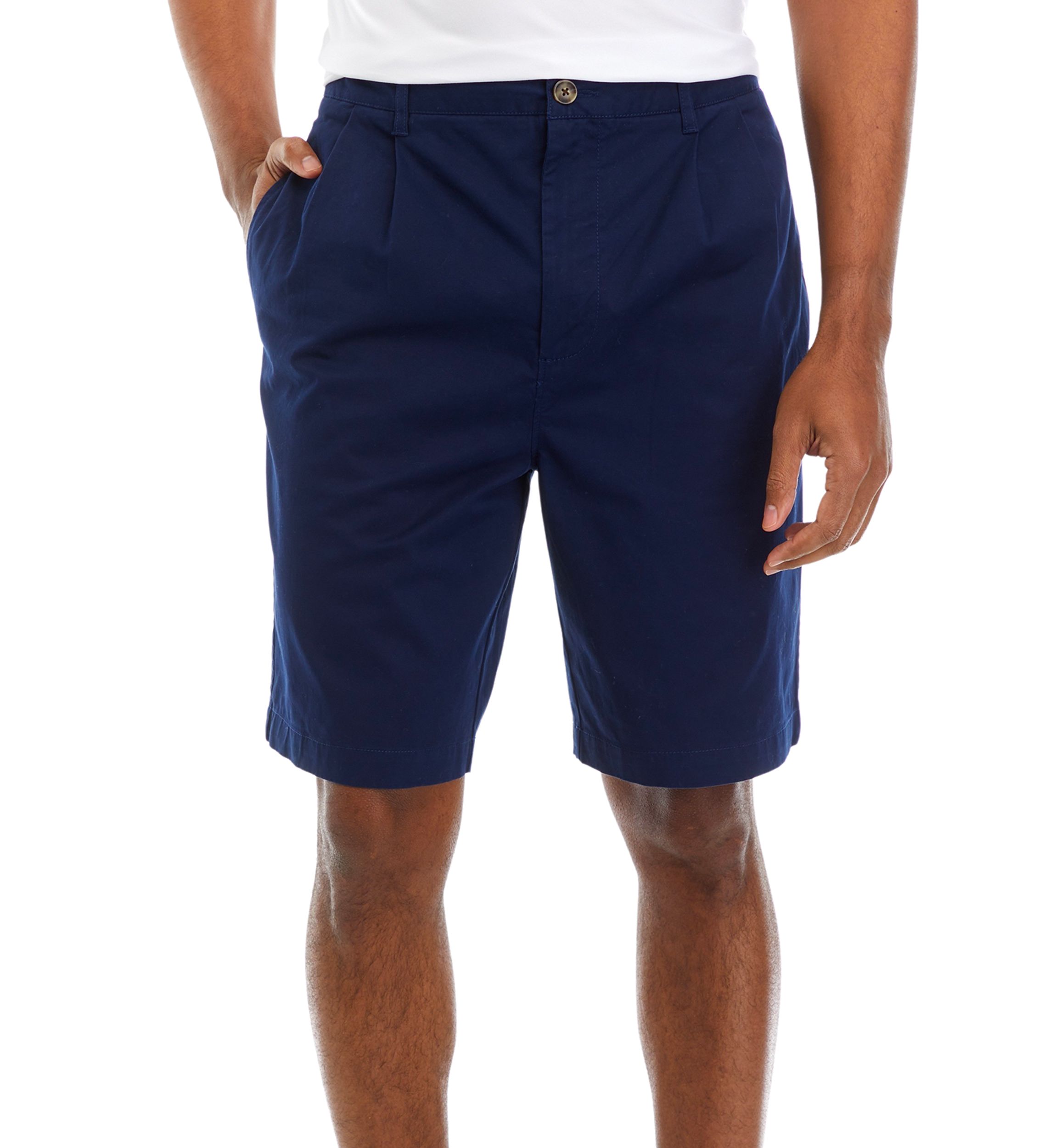 9" Pleated Twill Shorts