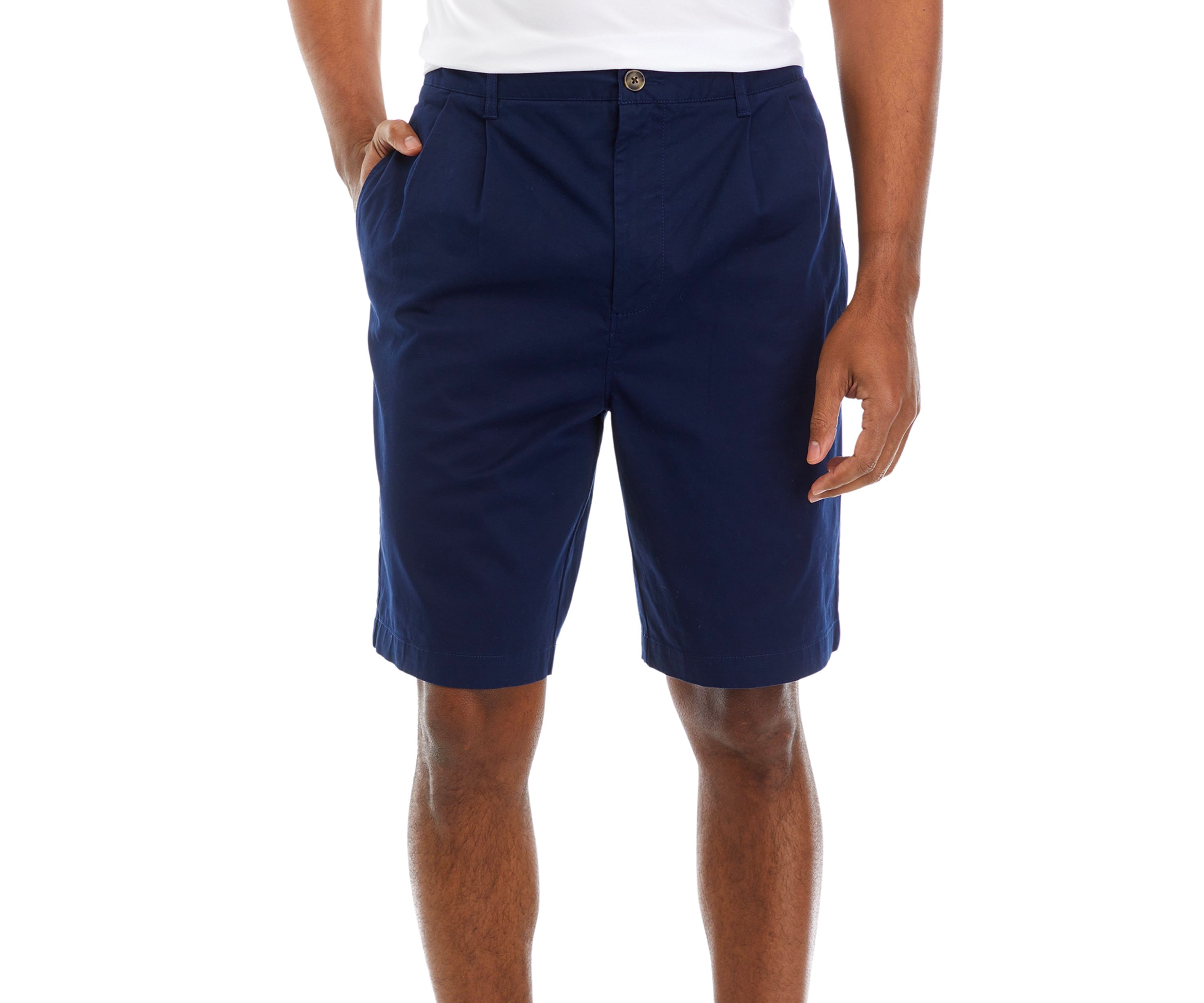 9" Pleated Twill Shorts