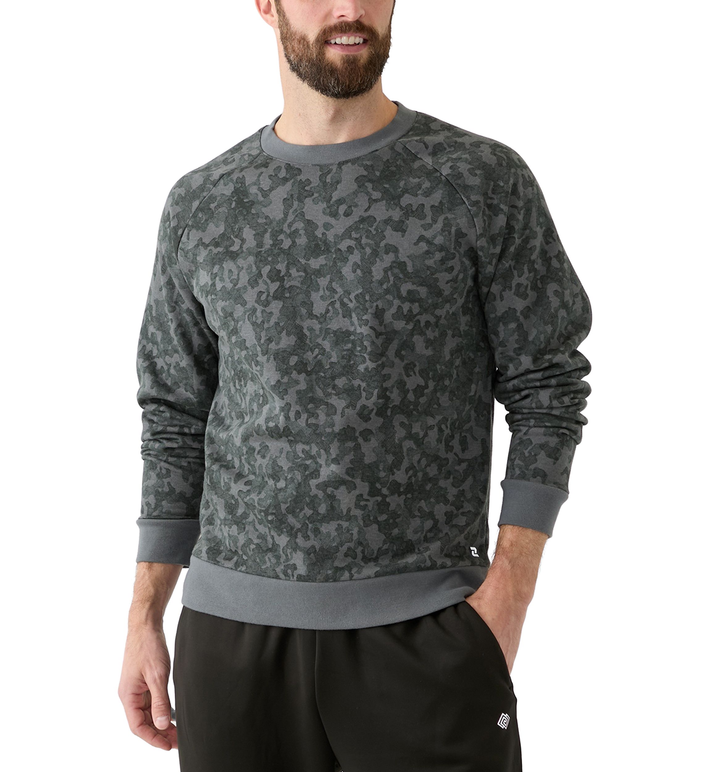Printed Fleece Crew Neck Sweatshirt