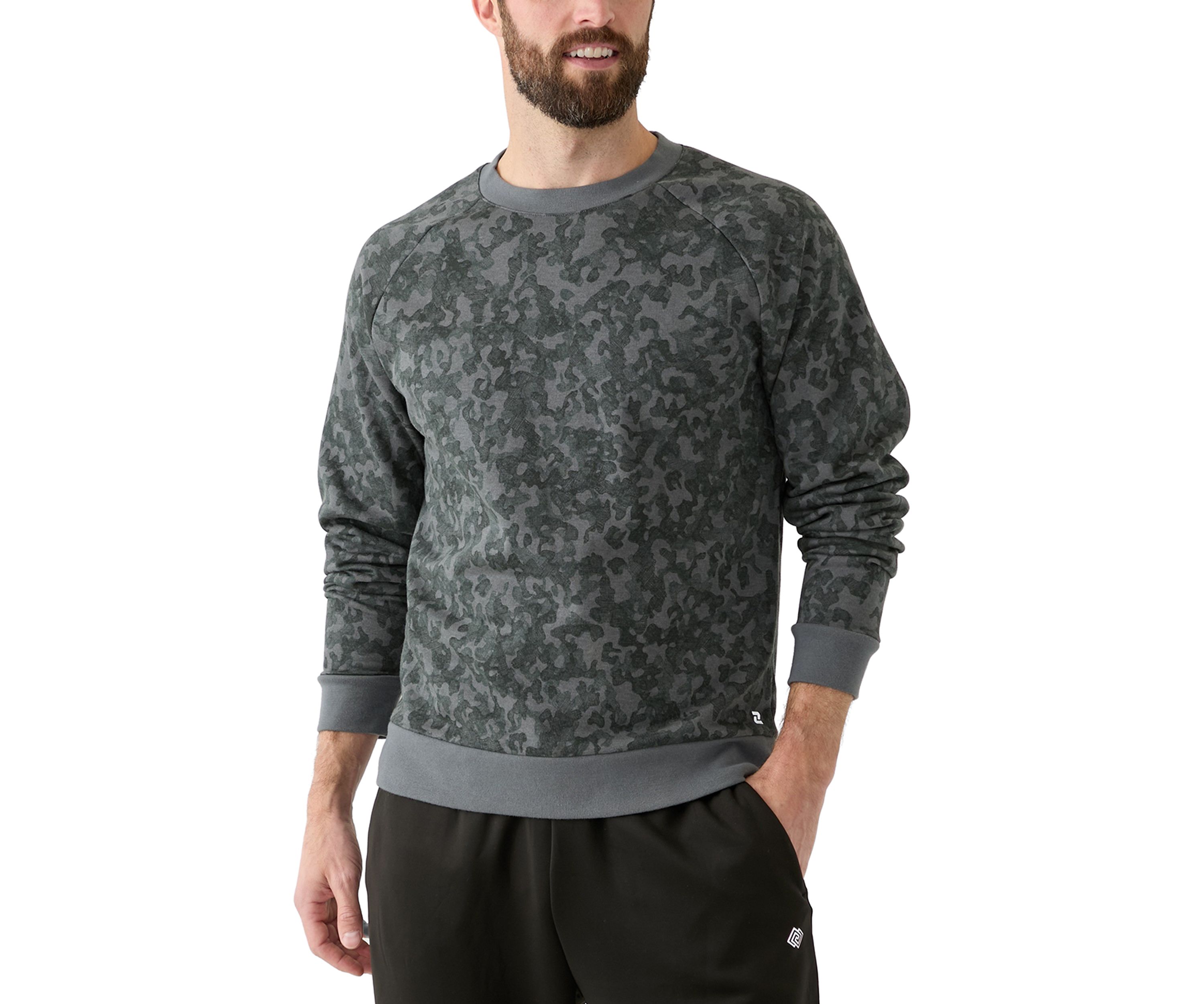 Printed Fleece Crew Neck Sweatshirt