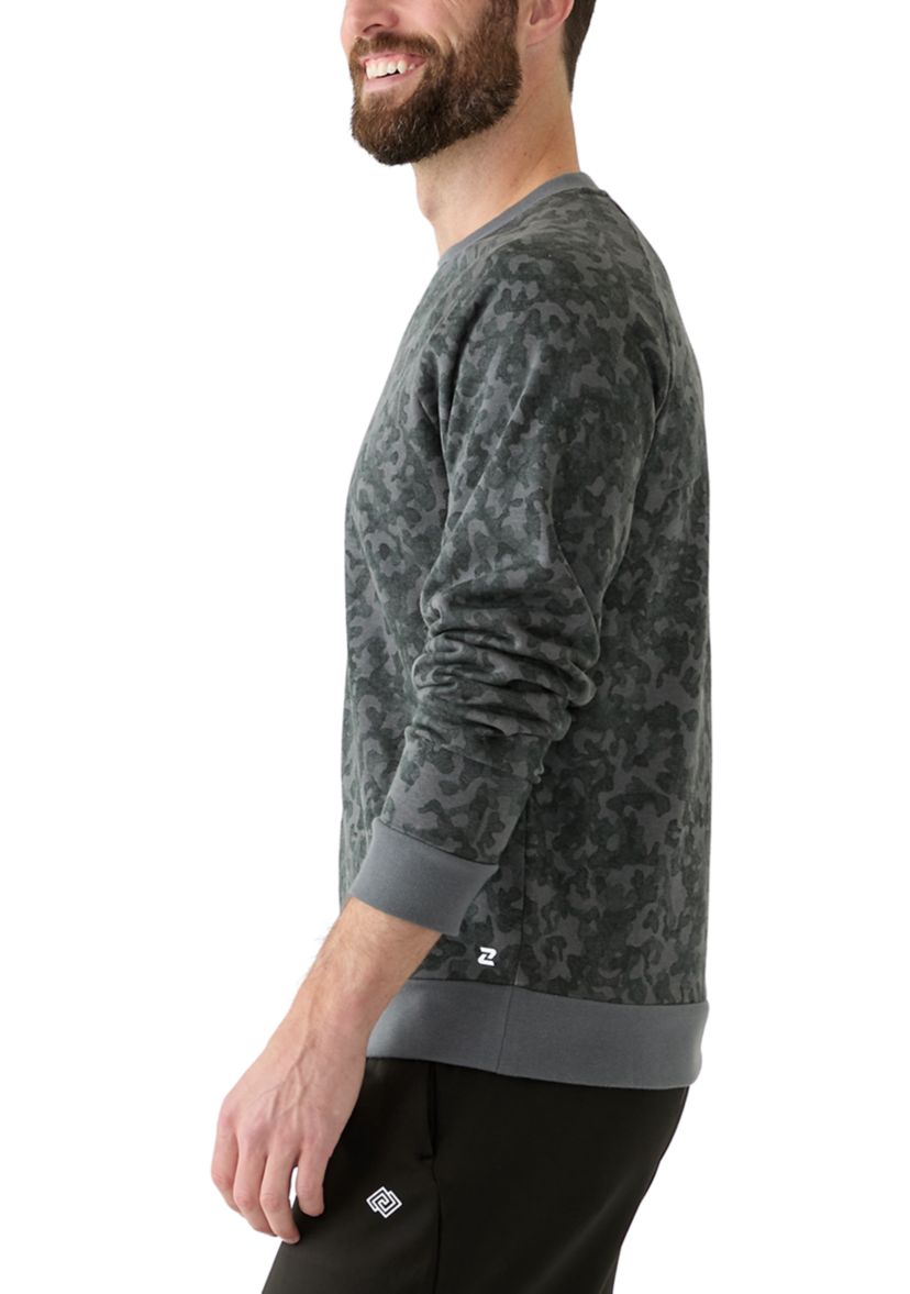 Printed Fleece Crew Neck Sweatshirt