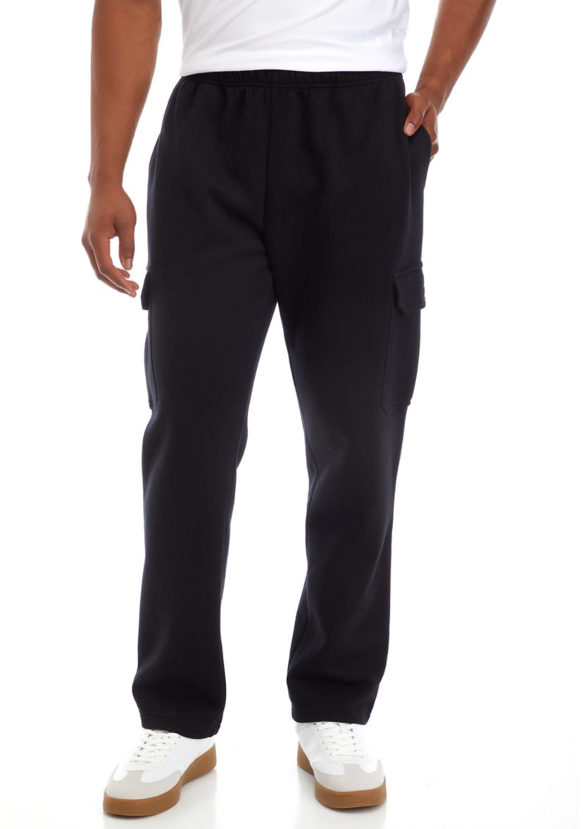 Solid Fleece Cargo Pants