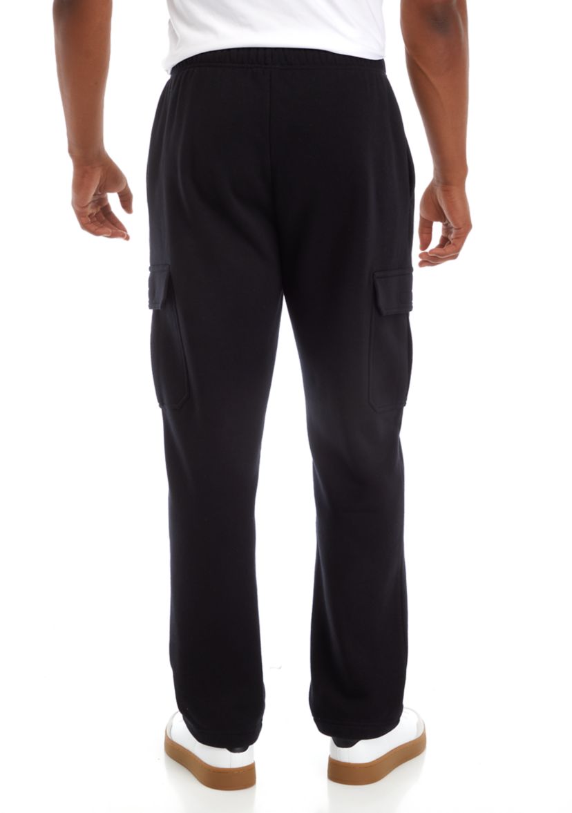 Solid Fleece Cargo Pants
