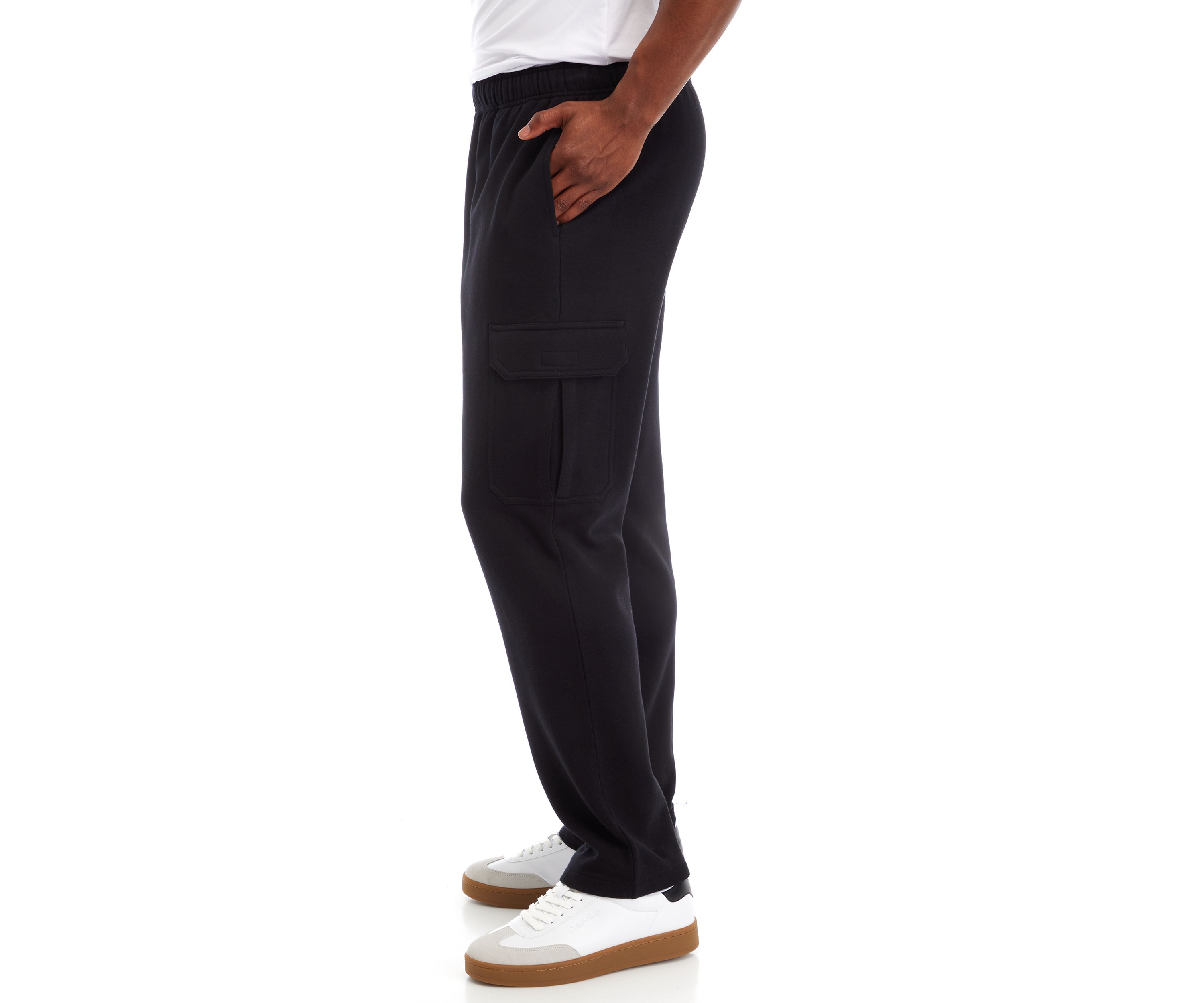 Solid Fleece Cargo Pants