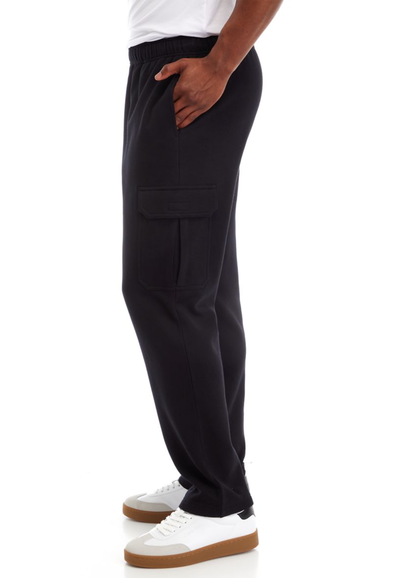 Solid Fleece Cargo Pants