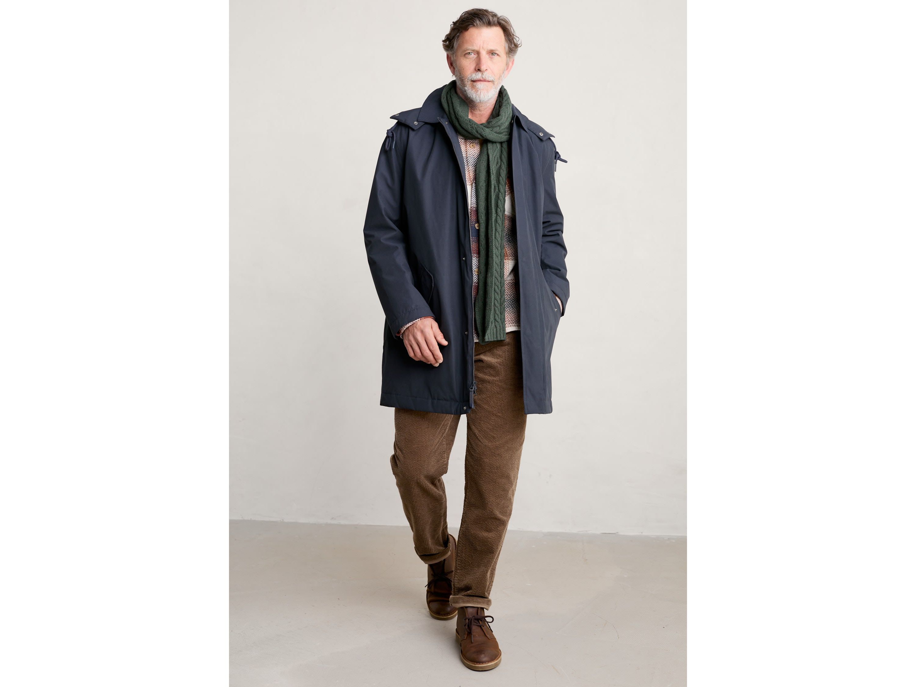 Mens Stone Wave Waterproof Coat Navy
