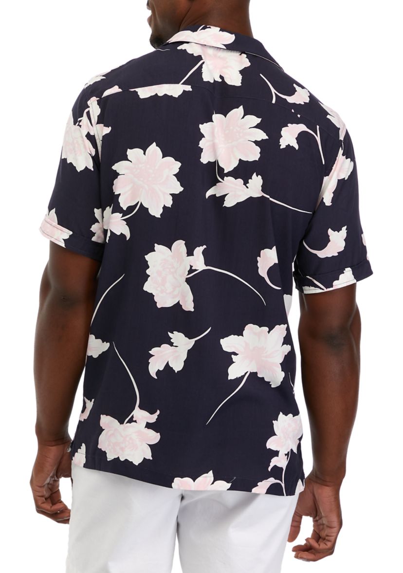 Mens Short Sleeve Floral Camp Shirt