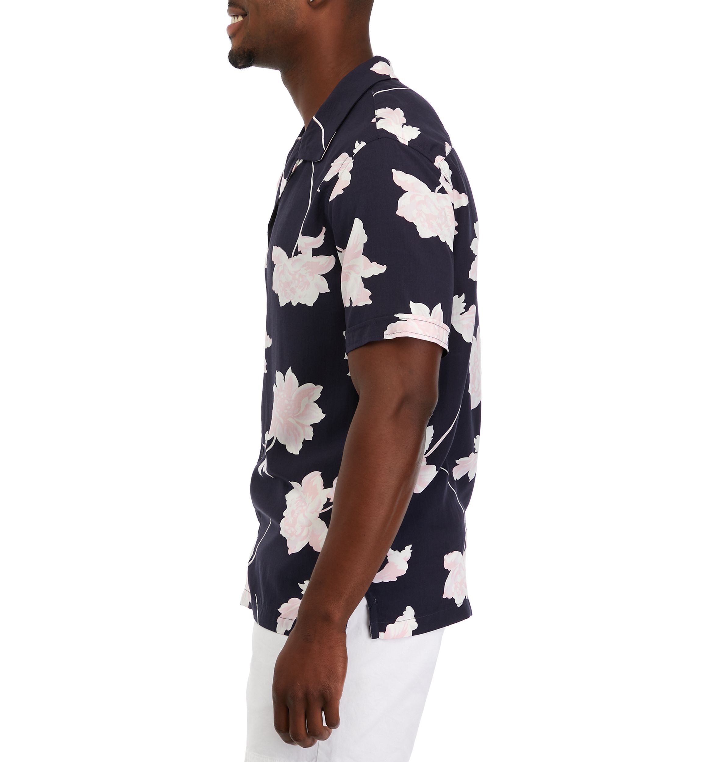 Mens Short Sleeve Floral Camp Shirt