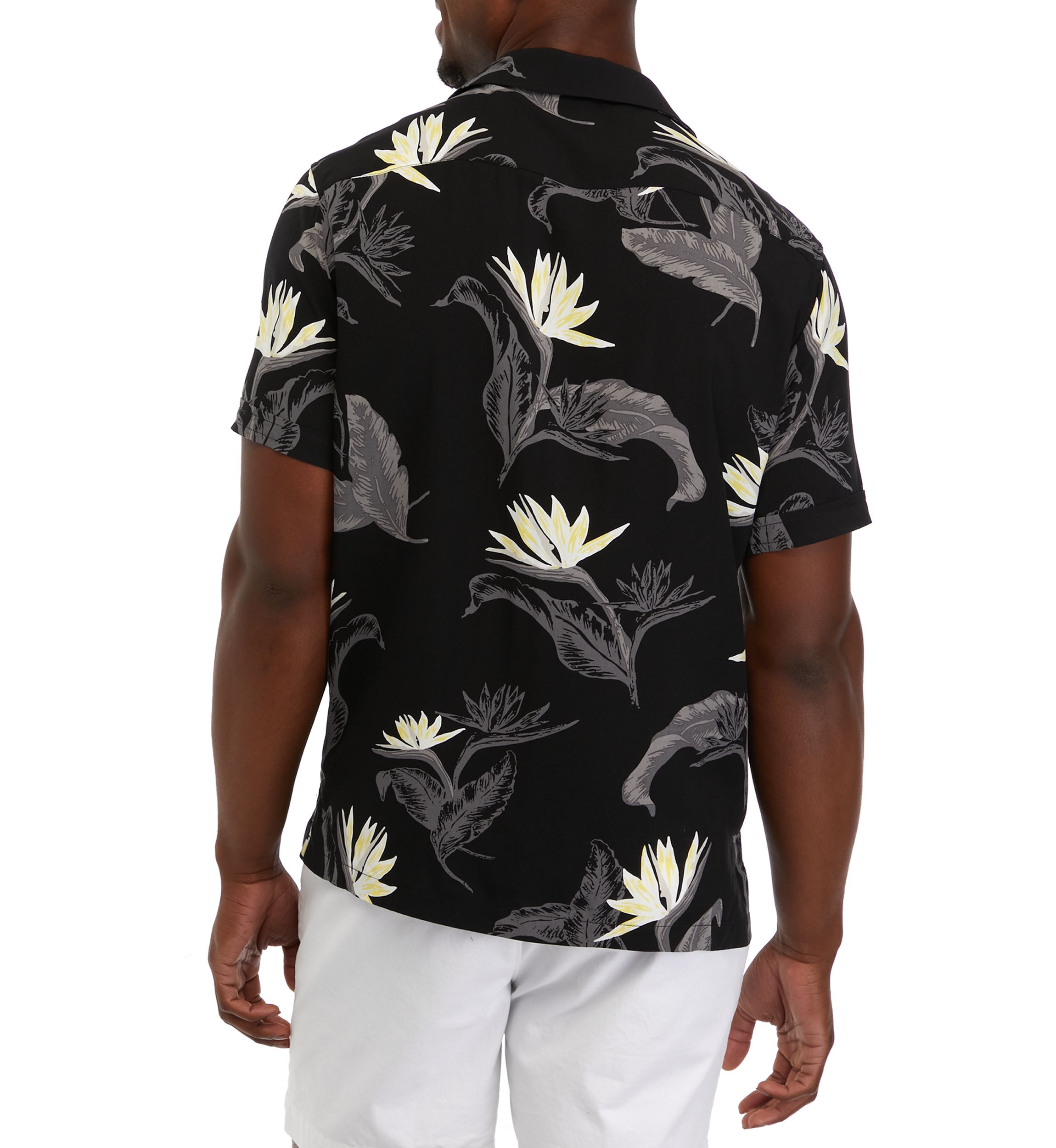 Mens Short Sleeve Floral Camp Shirt