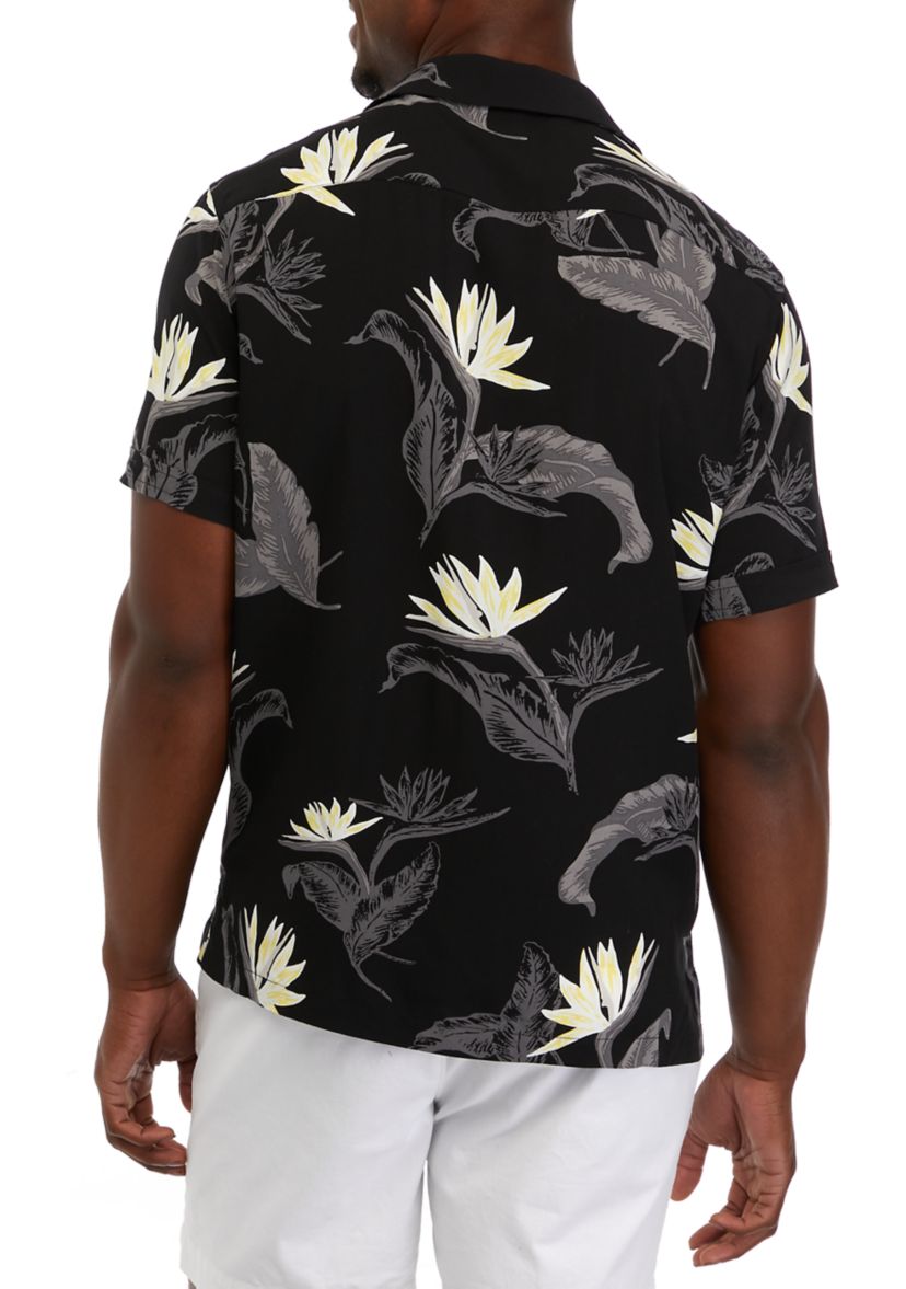 Mens Short Sleeve Floral Camp Shirt