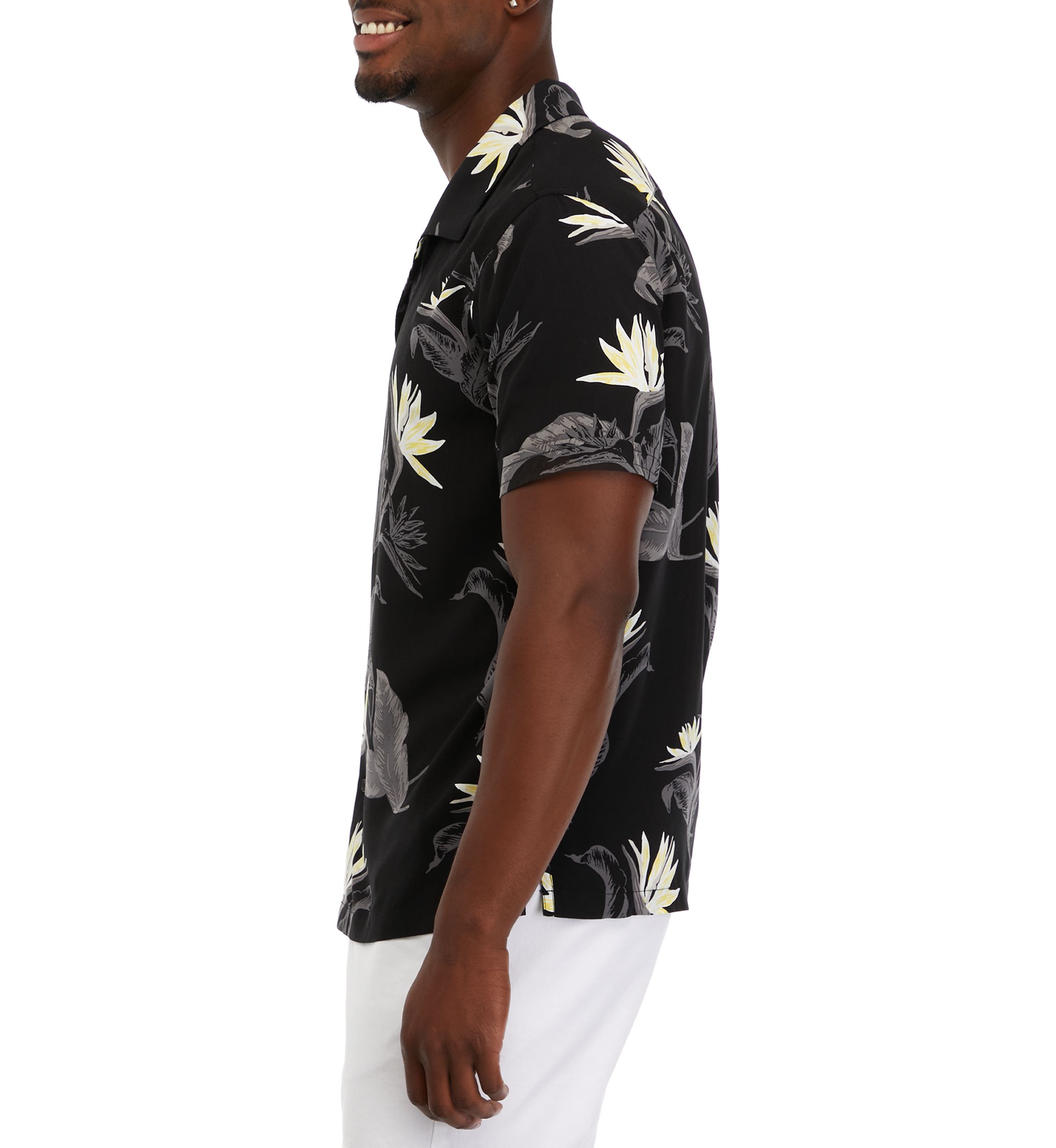 Mens Short Sleeve Floral Camp Shirt