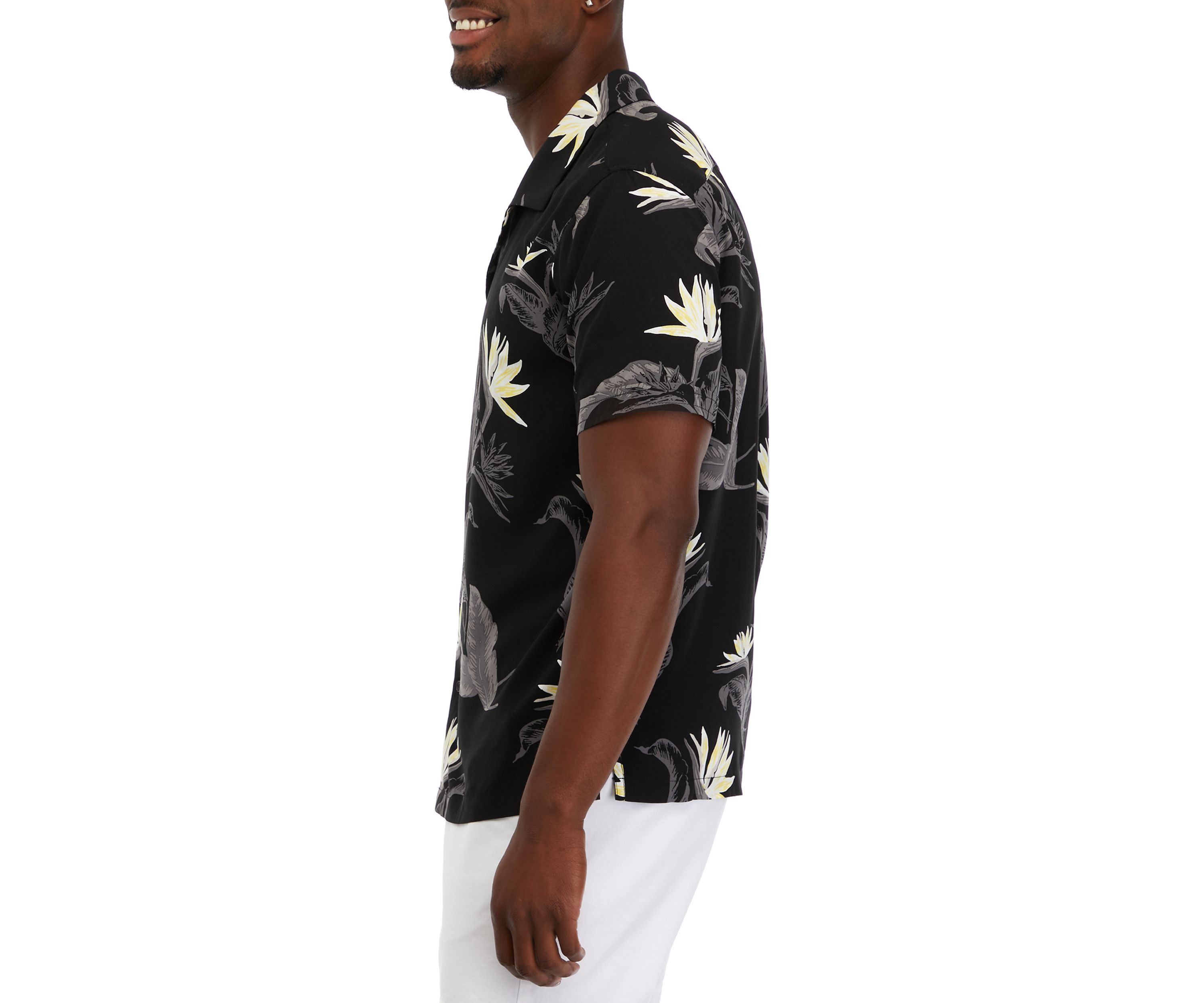 Mens Short Sleeve Floral Camp Shirt
