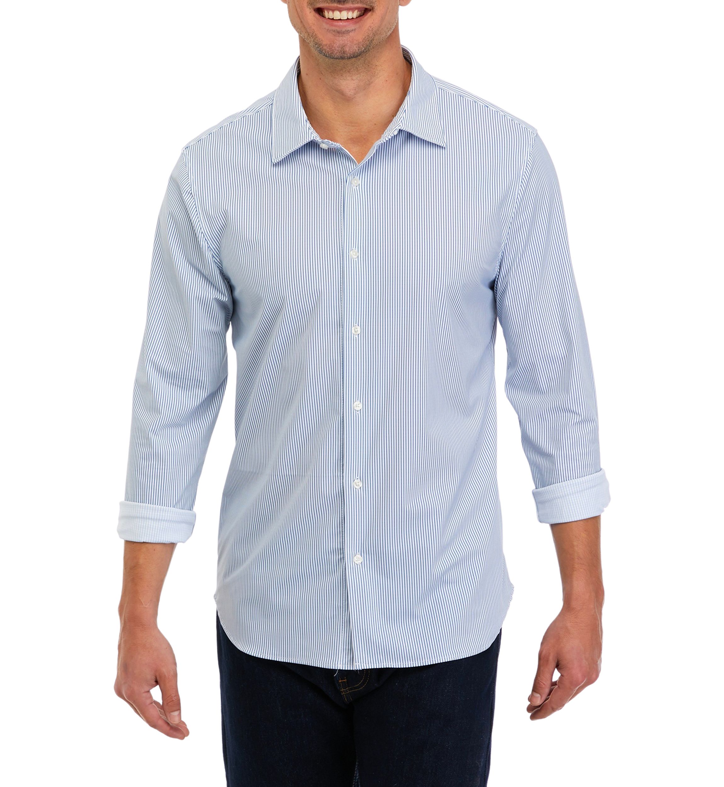 Long Sleeve Stripe Woven Shirt 