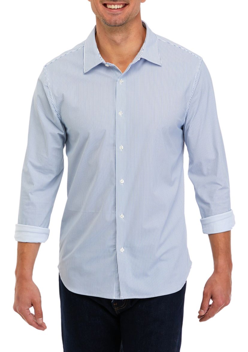 Long Sleeve Stripe Woven Shirt 