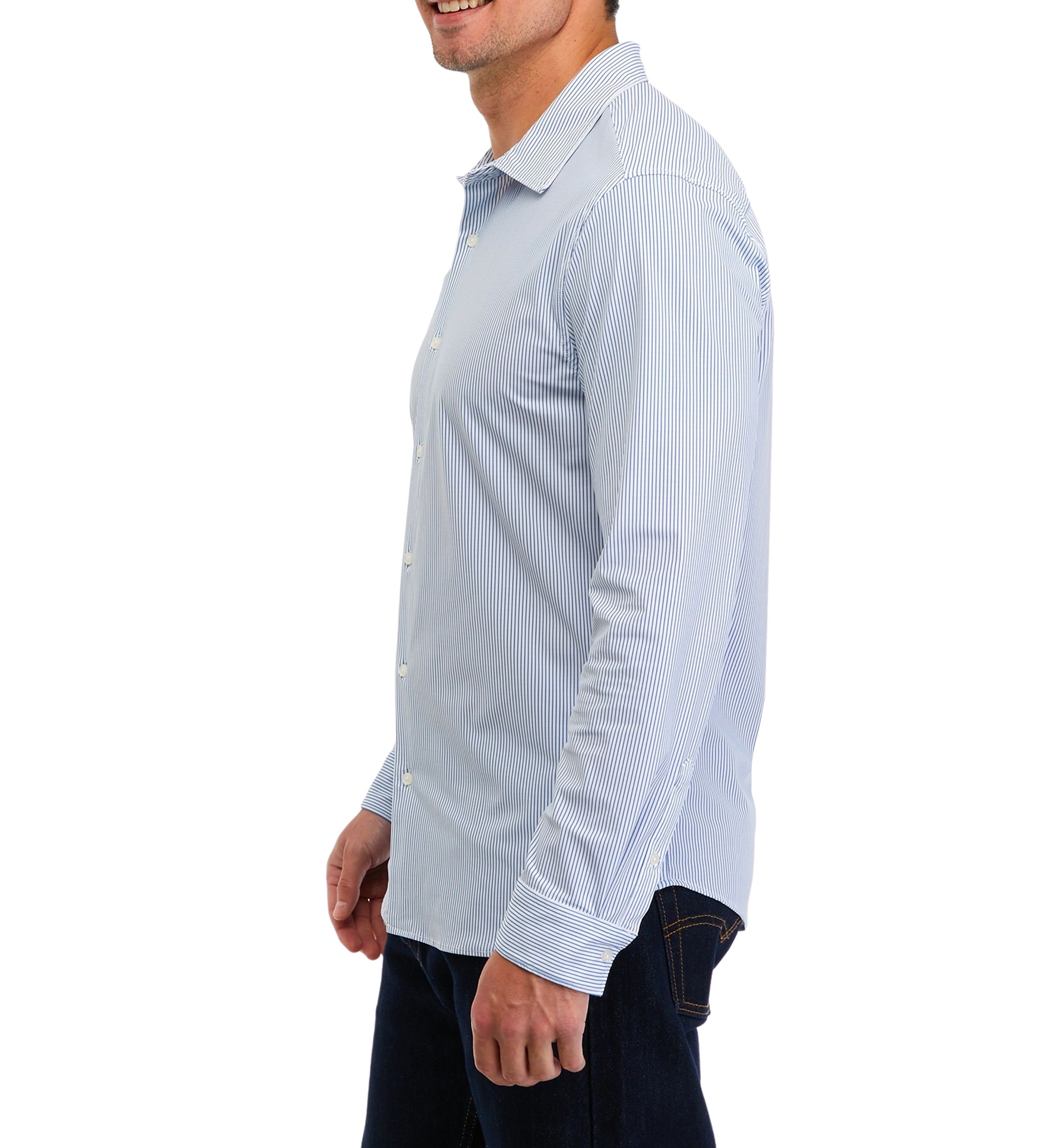 Long Sleeve Stripe Woven Shirt 