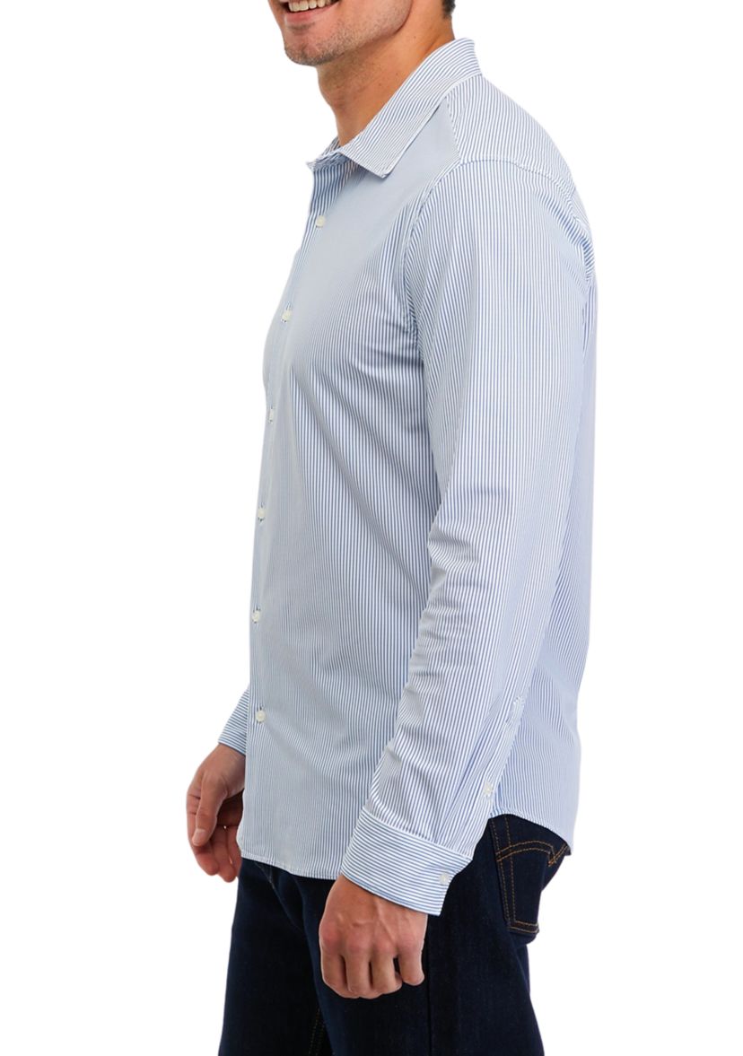 Long Sleeve Stripe Woven Shirt 