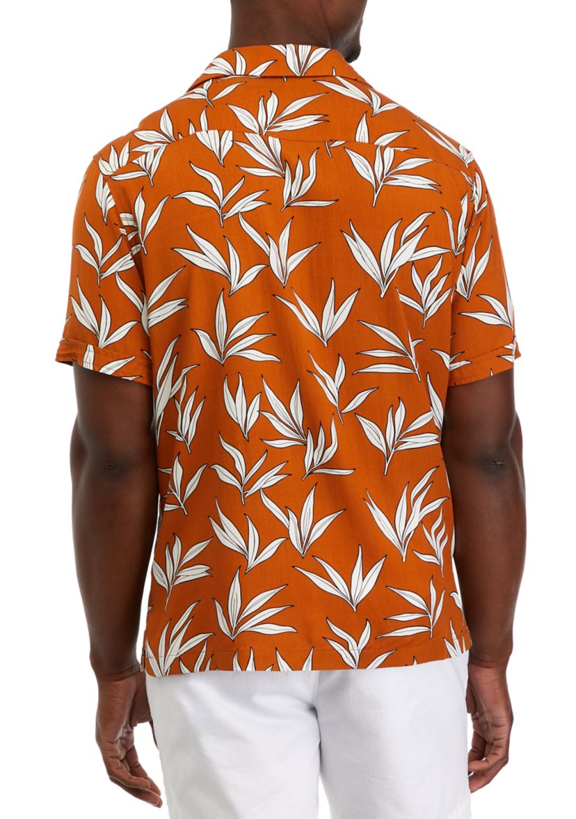 Mens Short Sleeve Floral Camp Shirt