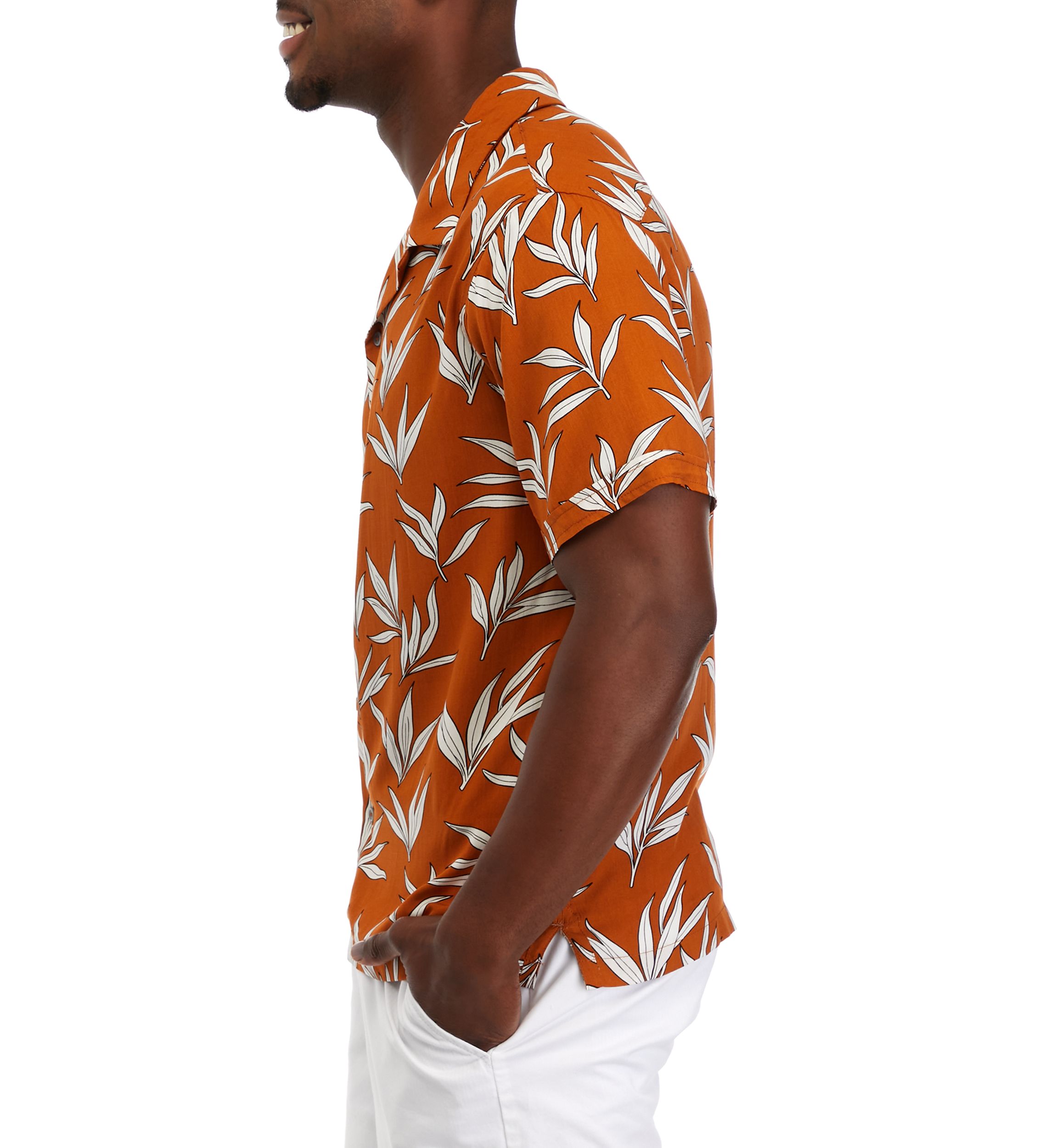 Mens Short Sleeve Floral Camp Shirt