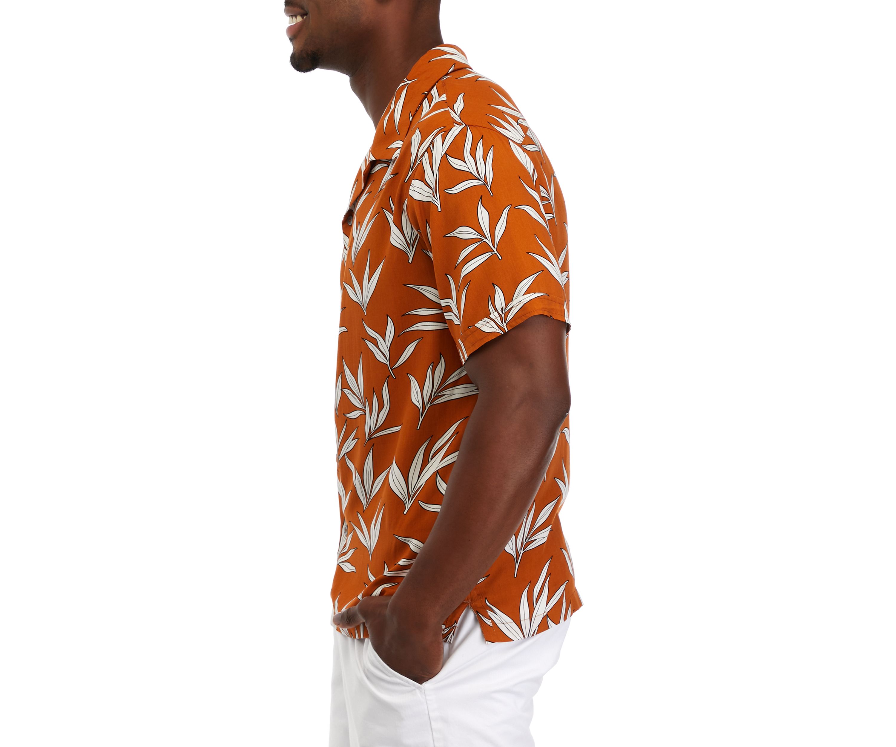 Mens Short Sleeve Floral Camp Shirt