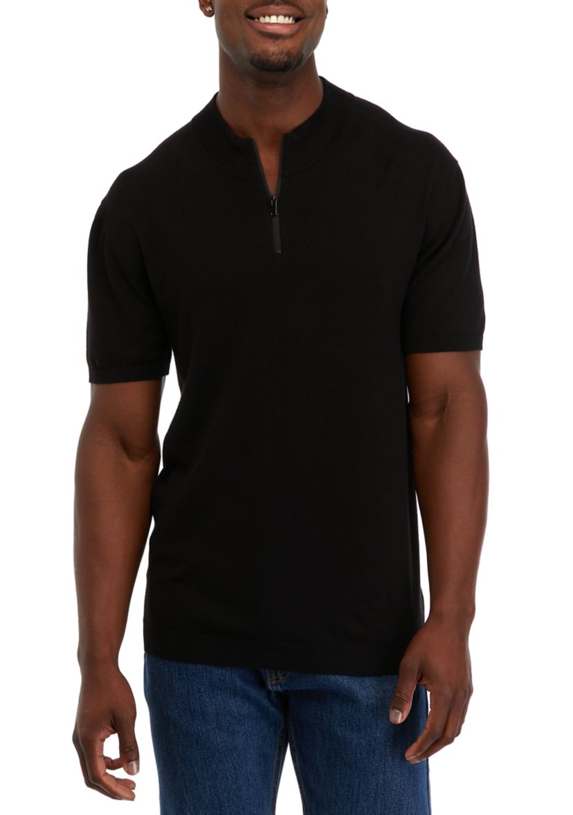 Mens 1/4 Zip Sweater Knit Shirt