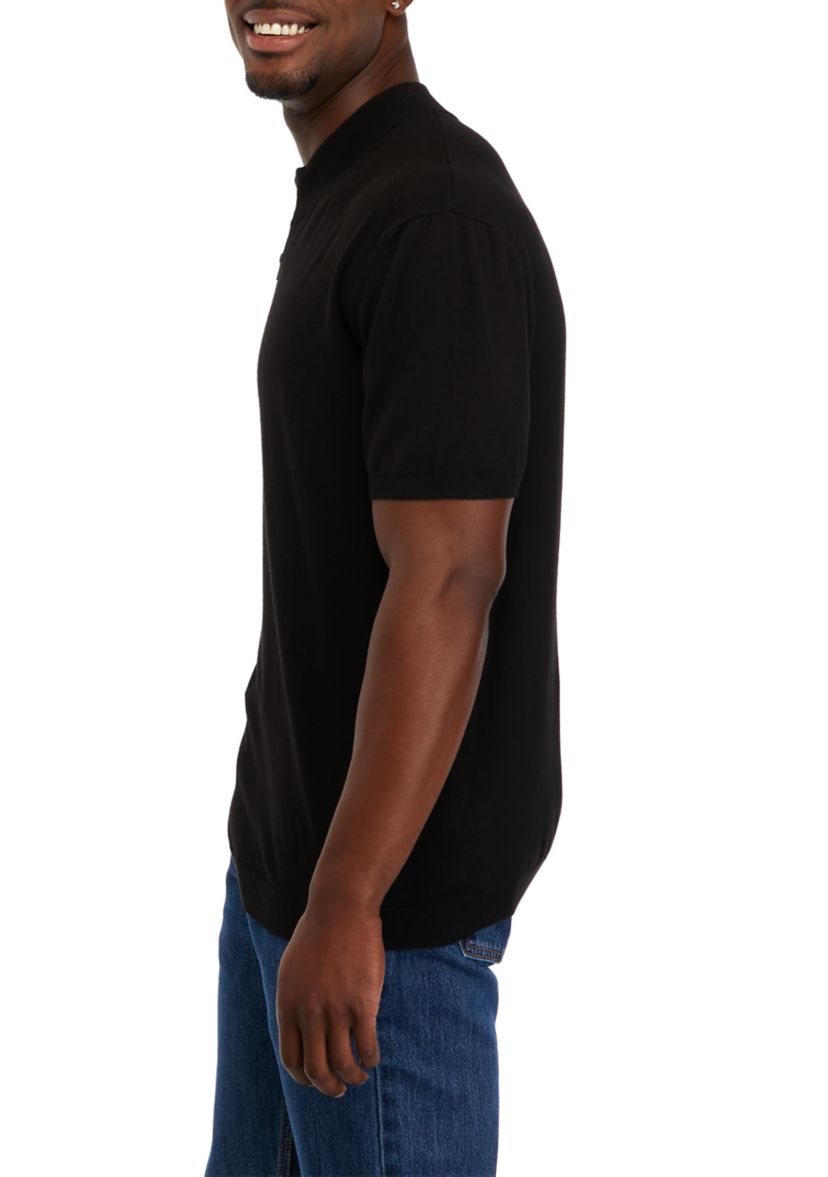 Mens 1/4 Zip Sweater Knit Shirt