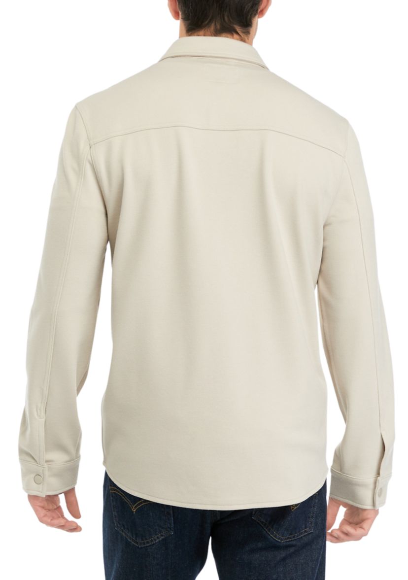 Mens Long Sleeve Collared Snap Shirt Jacket