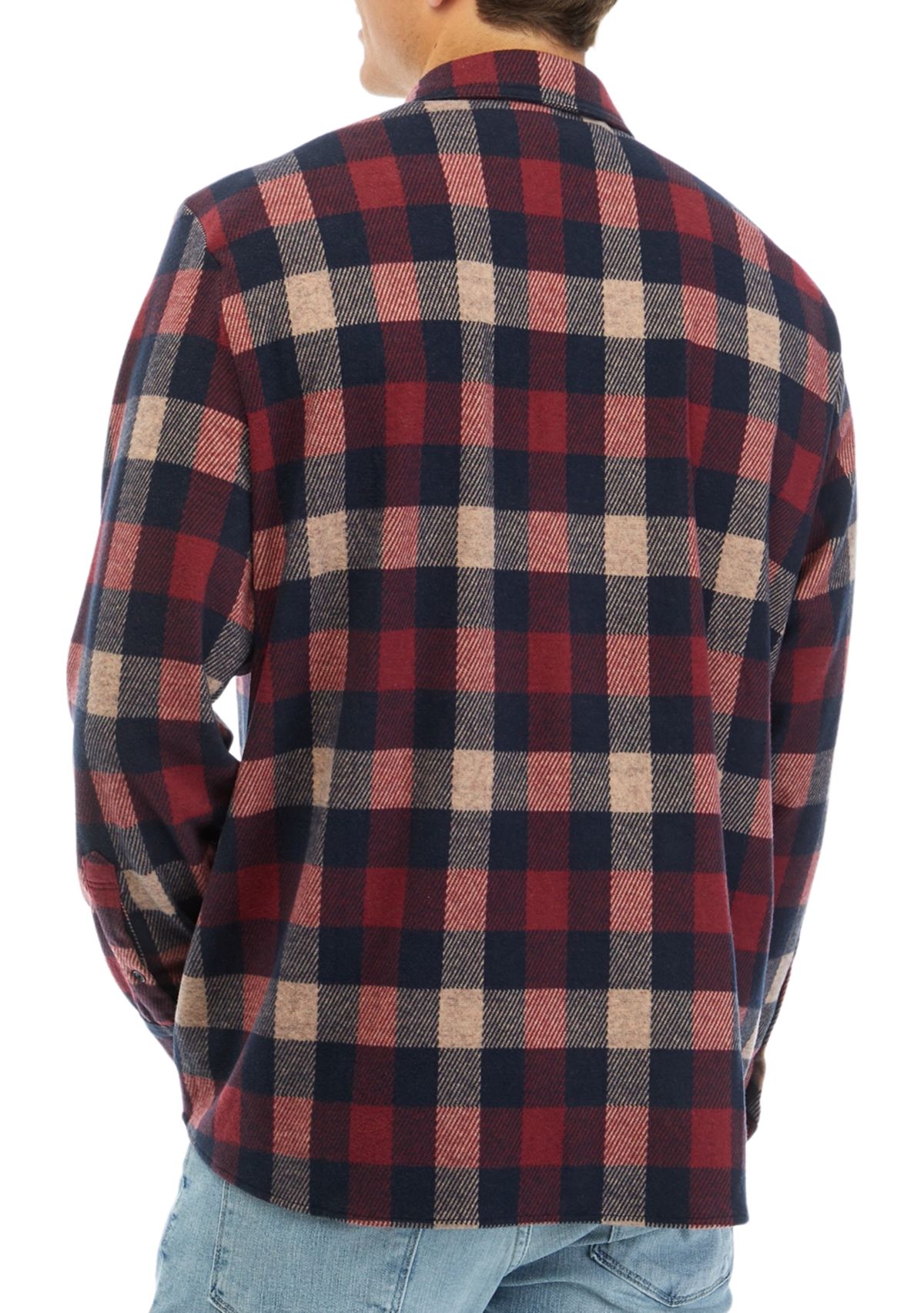 Mens Stretch Flannel Button Down Shirt