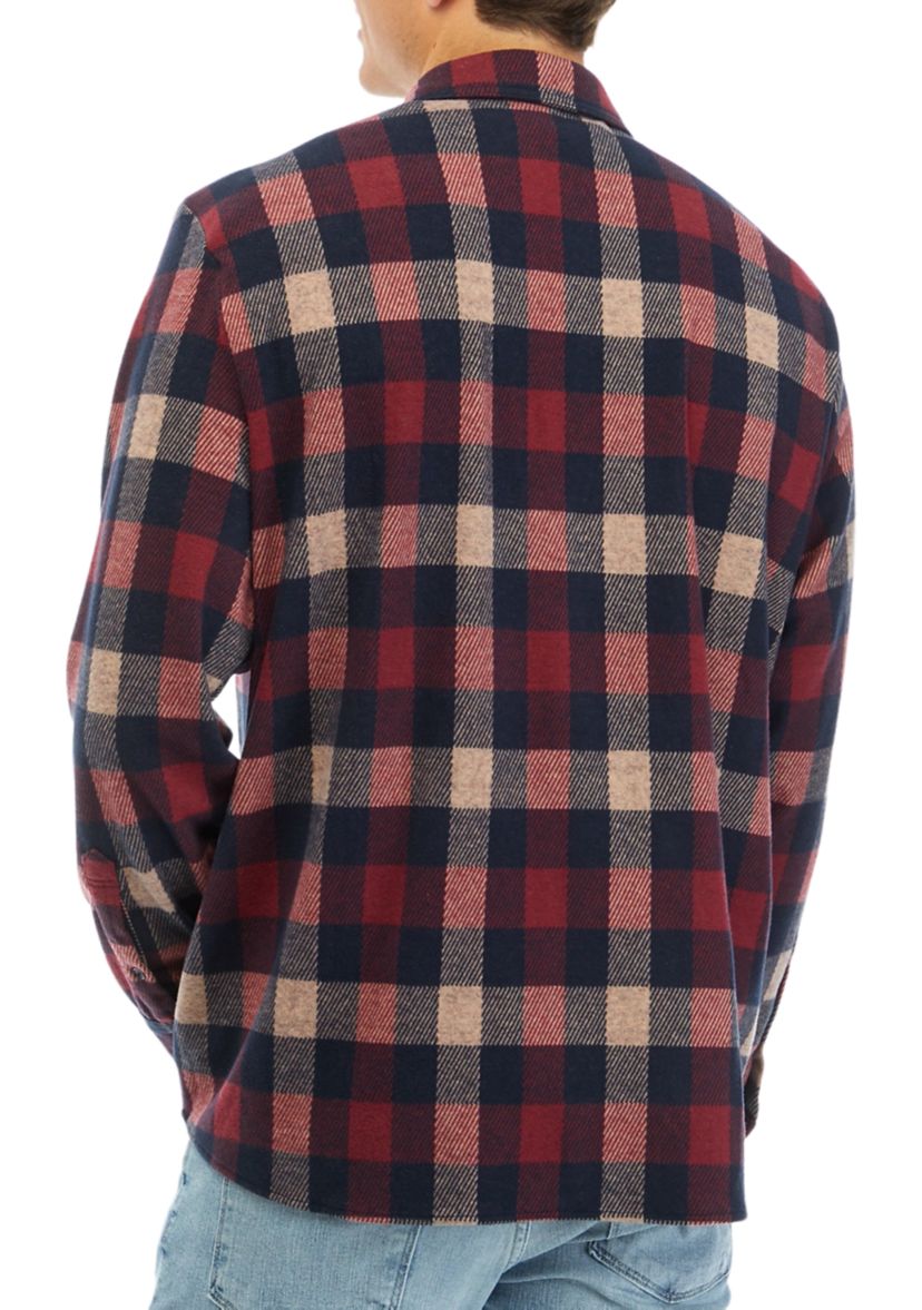 Mens Stretch Flannel Button Down Shirt