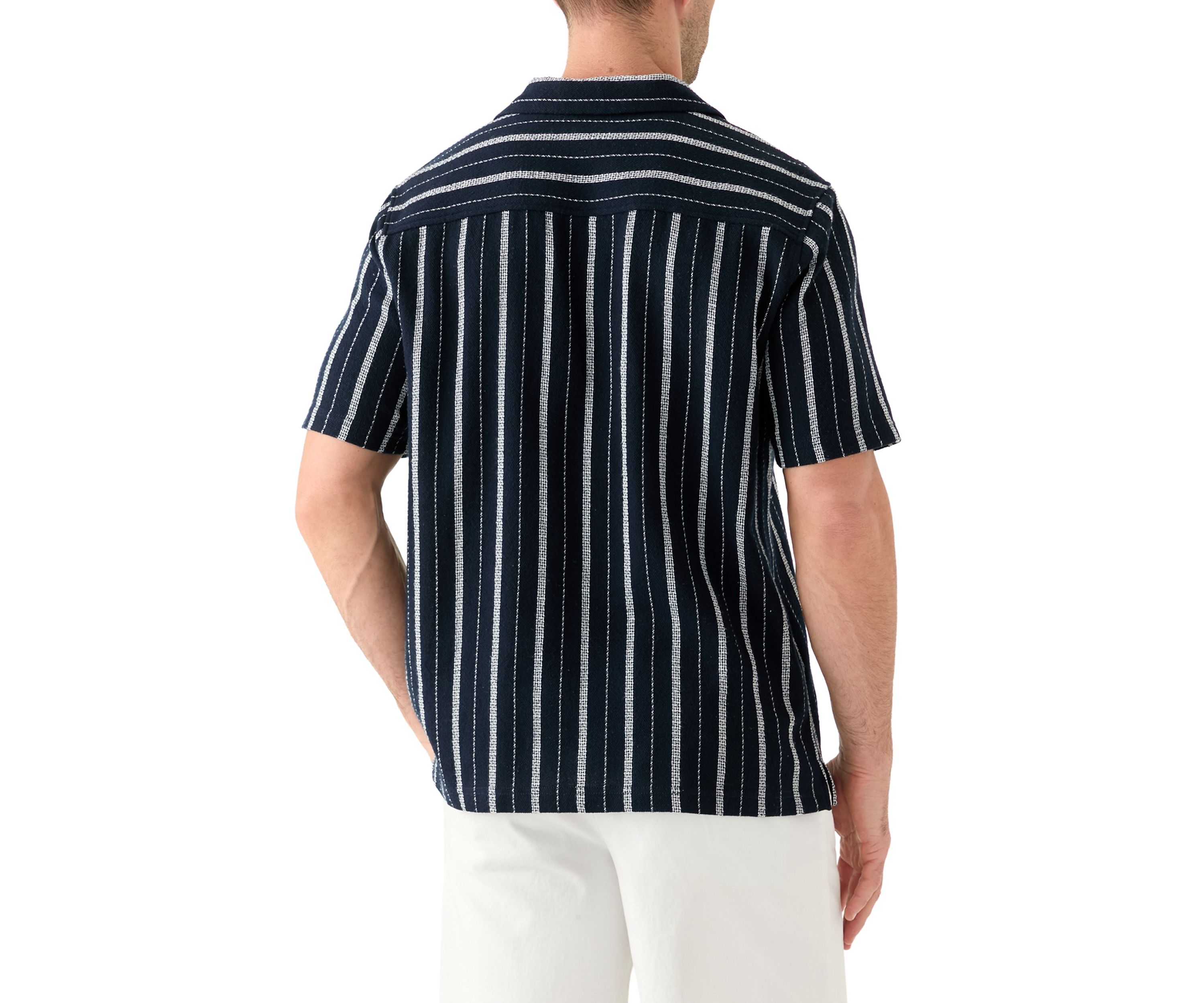 Mens Striped Button Down Dobby Shirt