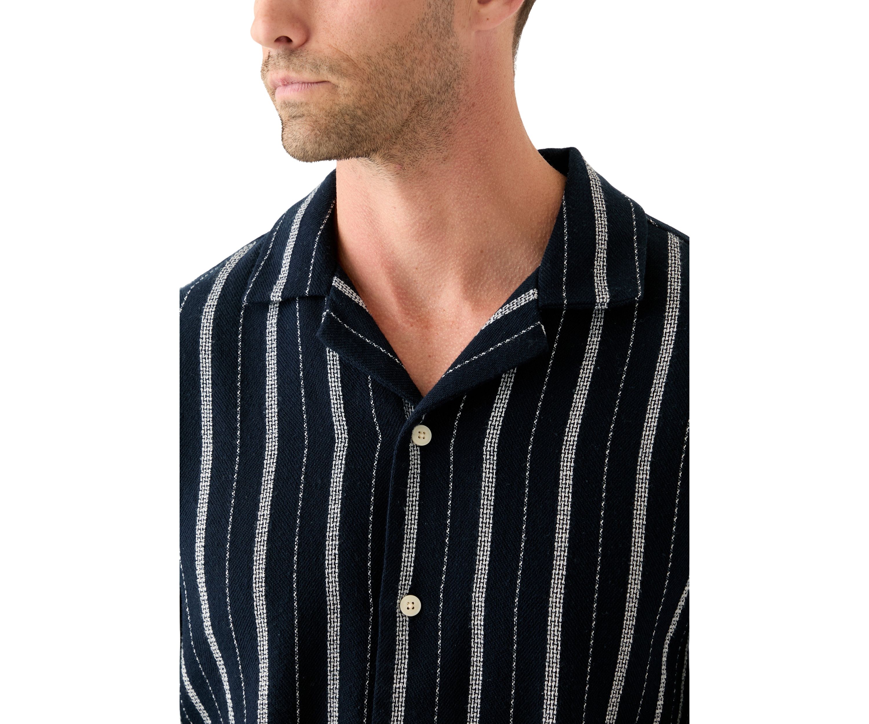 Mens Striped Button Down Dobby Shirt