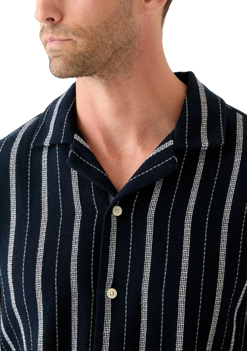 Mens Striped Button Down Dobby Shirt