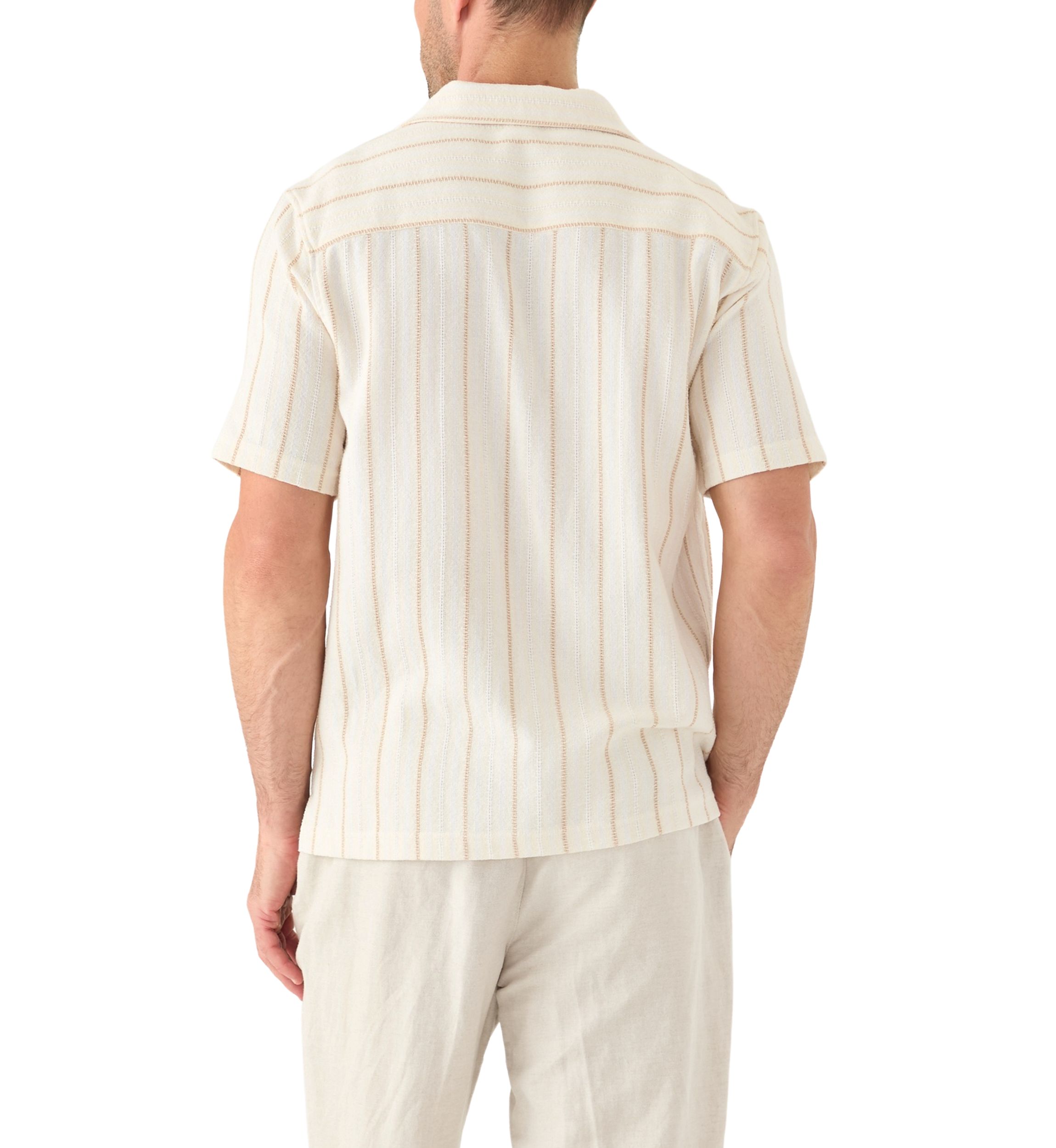 Mens Striped Button Down Dobby Shirt