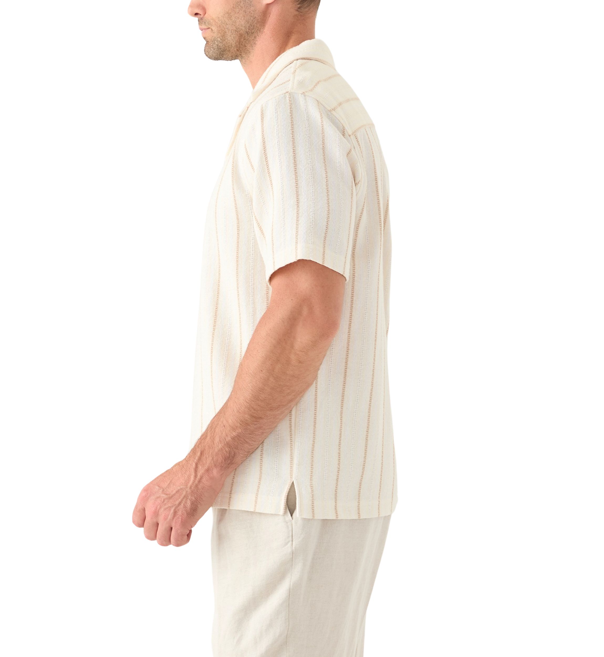 Mens Striped Button Down Dobby Shirt