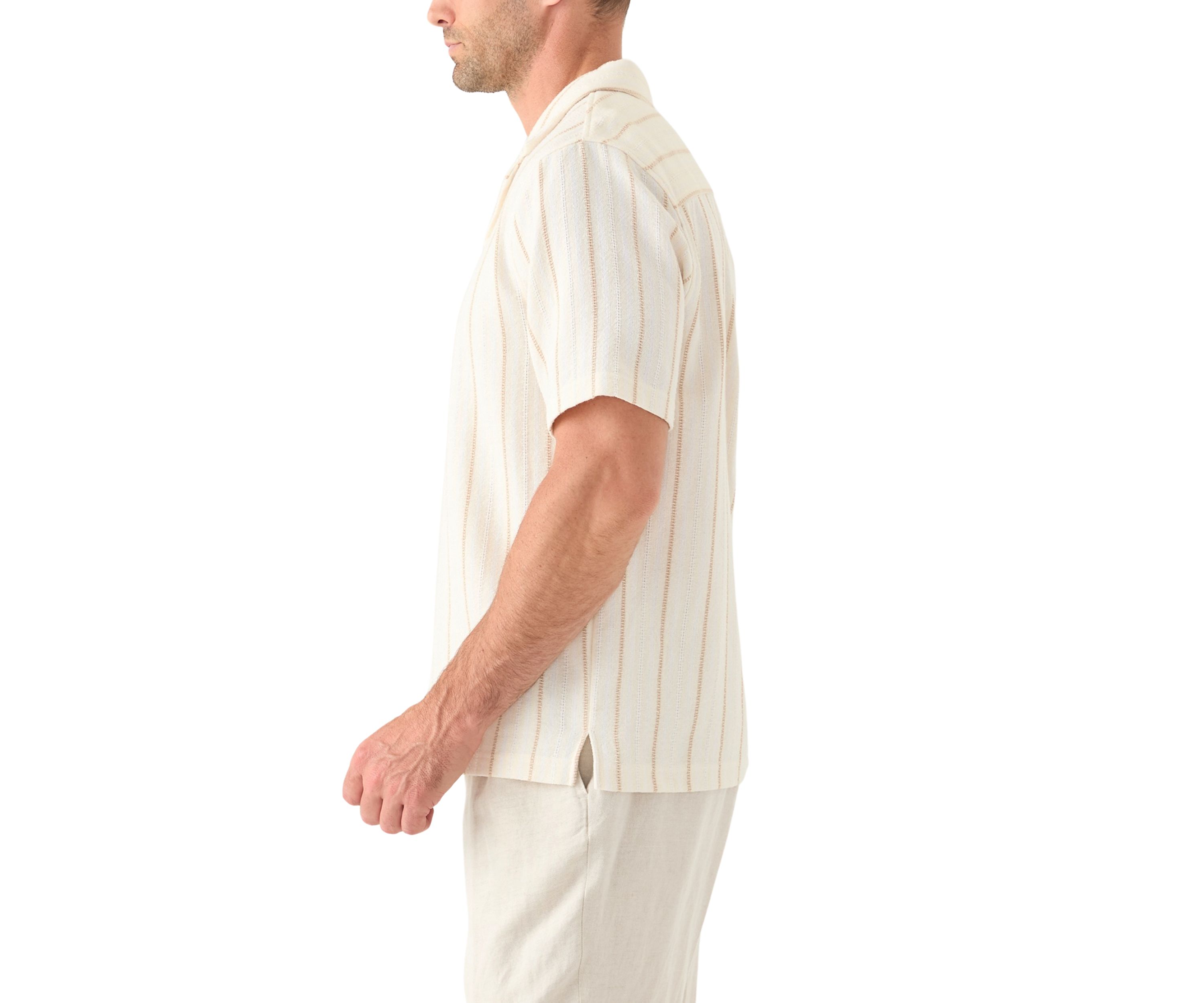 Mens Striped Button Down Dobby Shirt