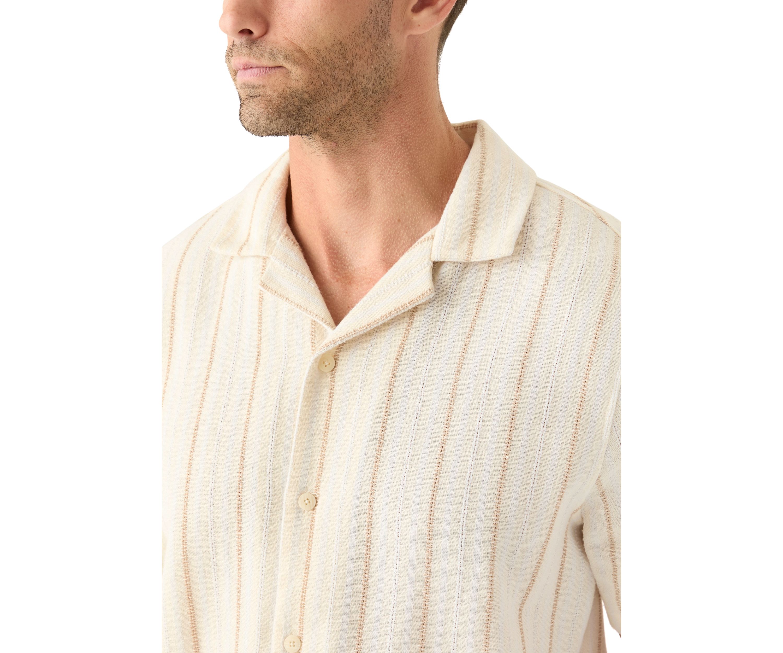 Mens Striped Button Down Dobby Shirt