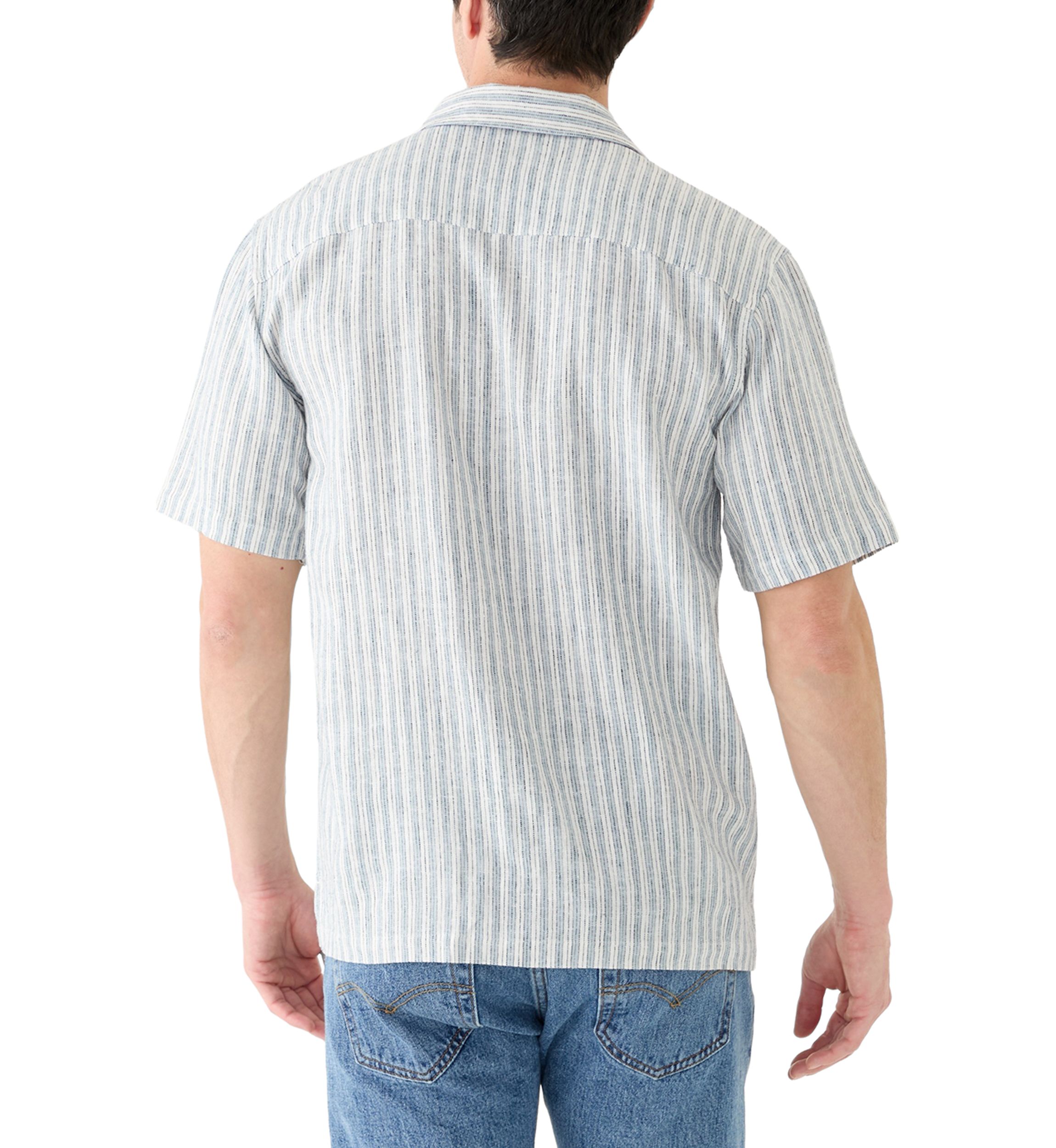 Short Sleeve Stripe Linen Shirt