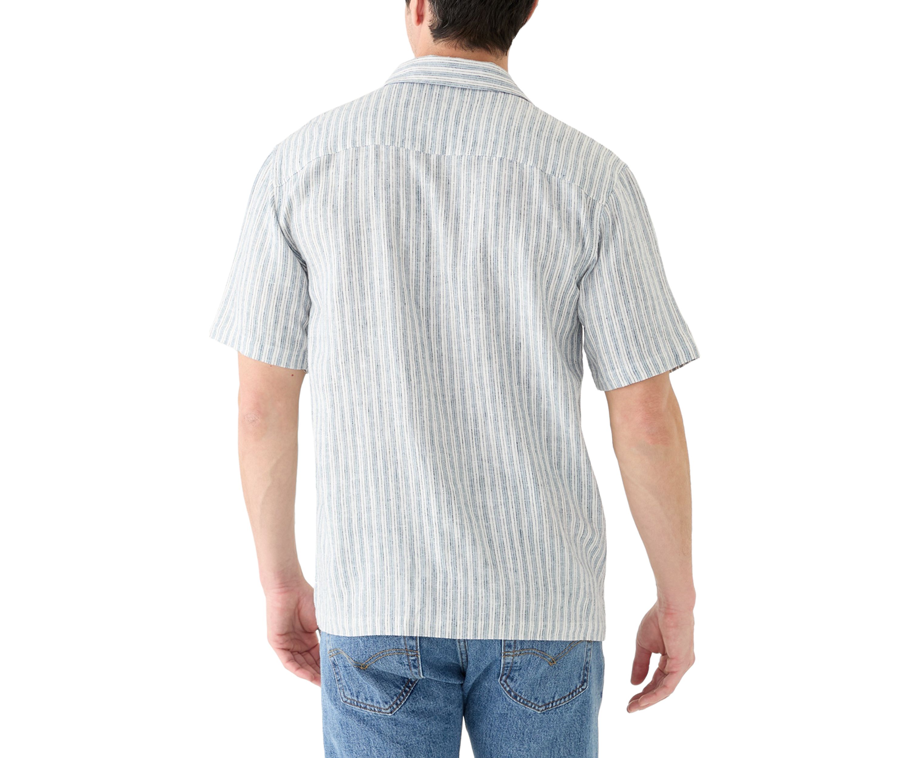 Short Sleeve Stripe Linen Shirt