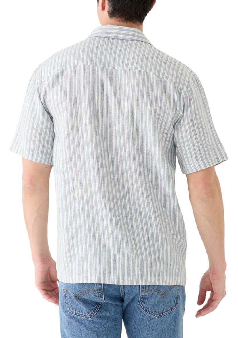 Short Sleeve Stripe Linen Shirt