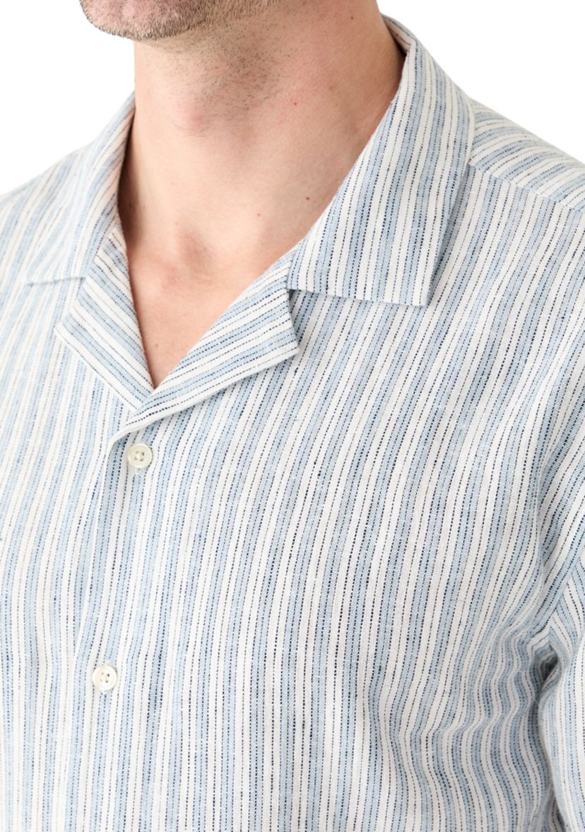 Short Sleeve Stripe Linen Shirt