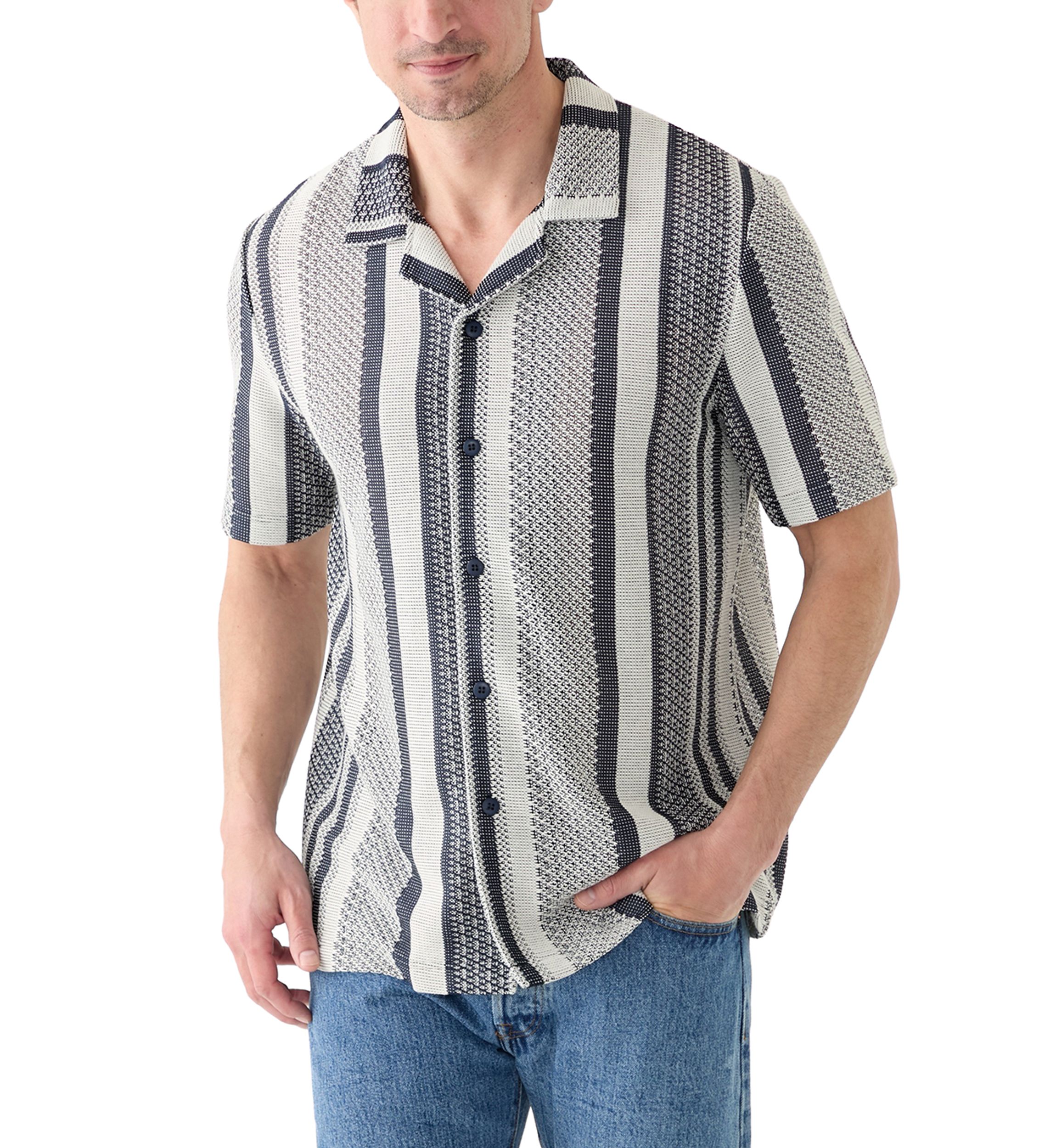 Textured Combo Stripe Shirt