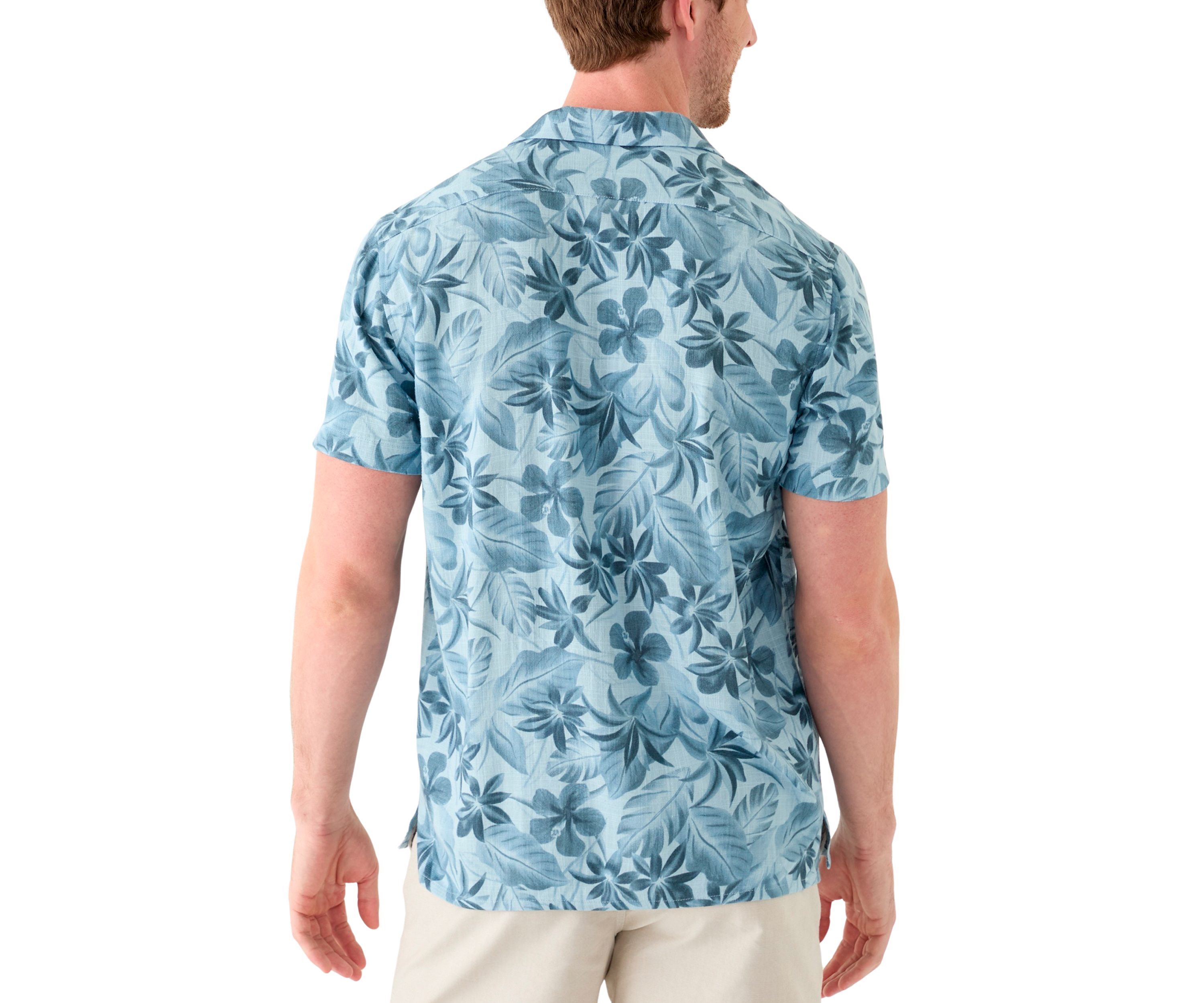 Mens Short Sleeve Printed Camp Shirt