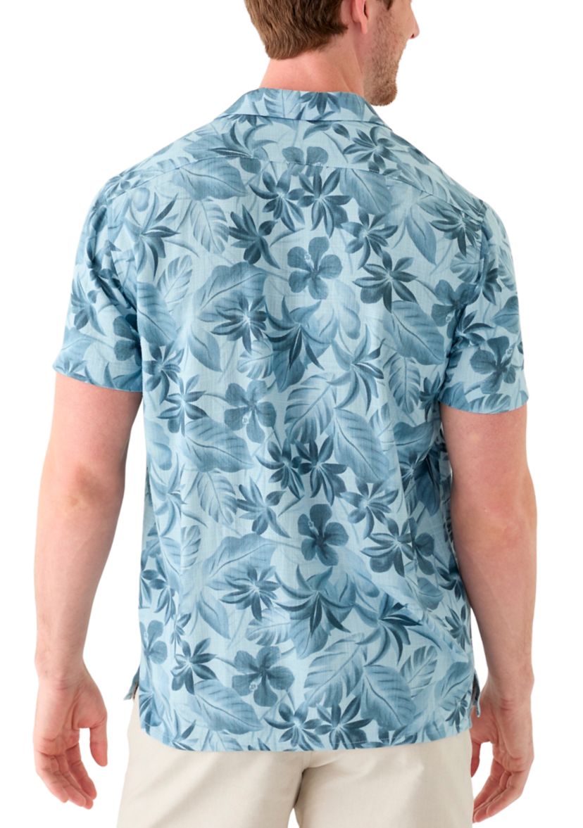 Mens Short Sleeve Printed Camp Shirt