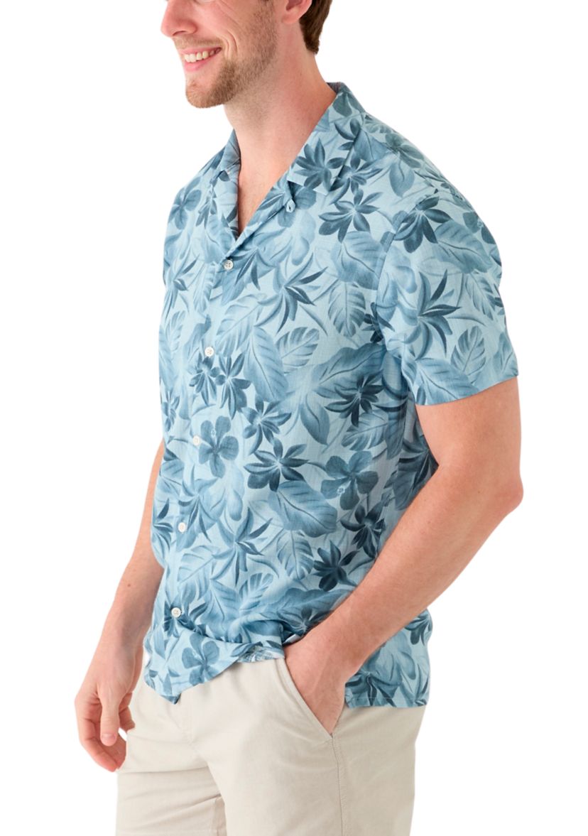 Mens Short Sleeve Printed Camp Shirt