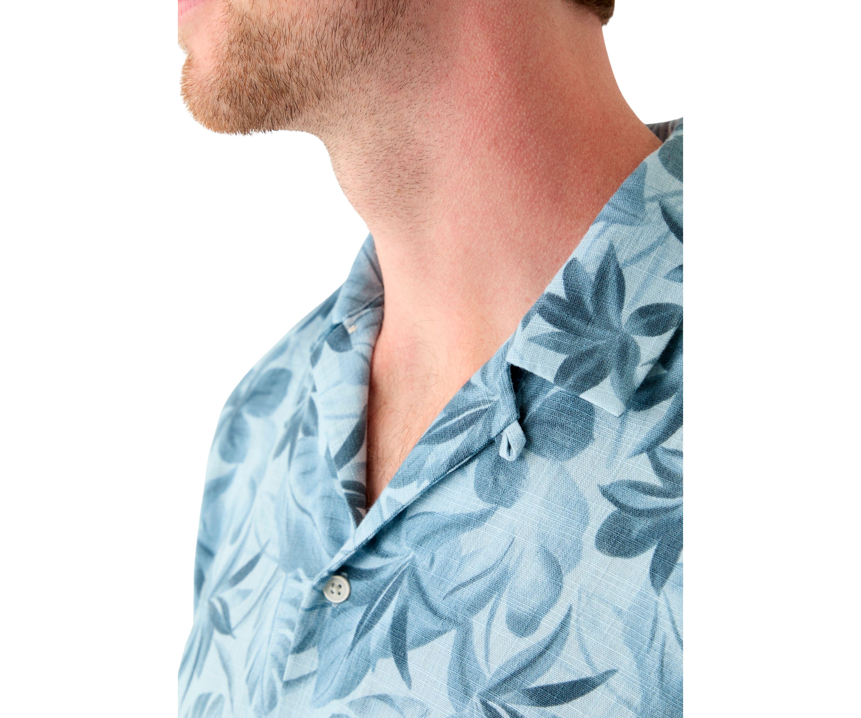 Mens Short Sleeve Printed Camp Shirt