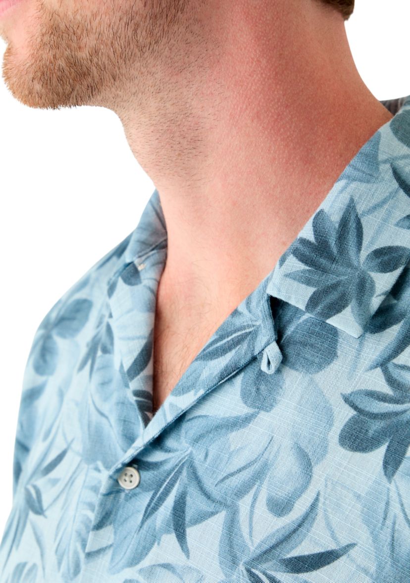 Mens Short Sleeve Printed Camp Shirt
