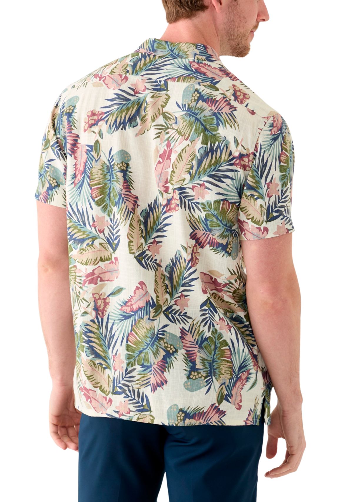 Mens Short Sleeve Printed Camp Shirt
