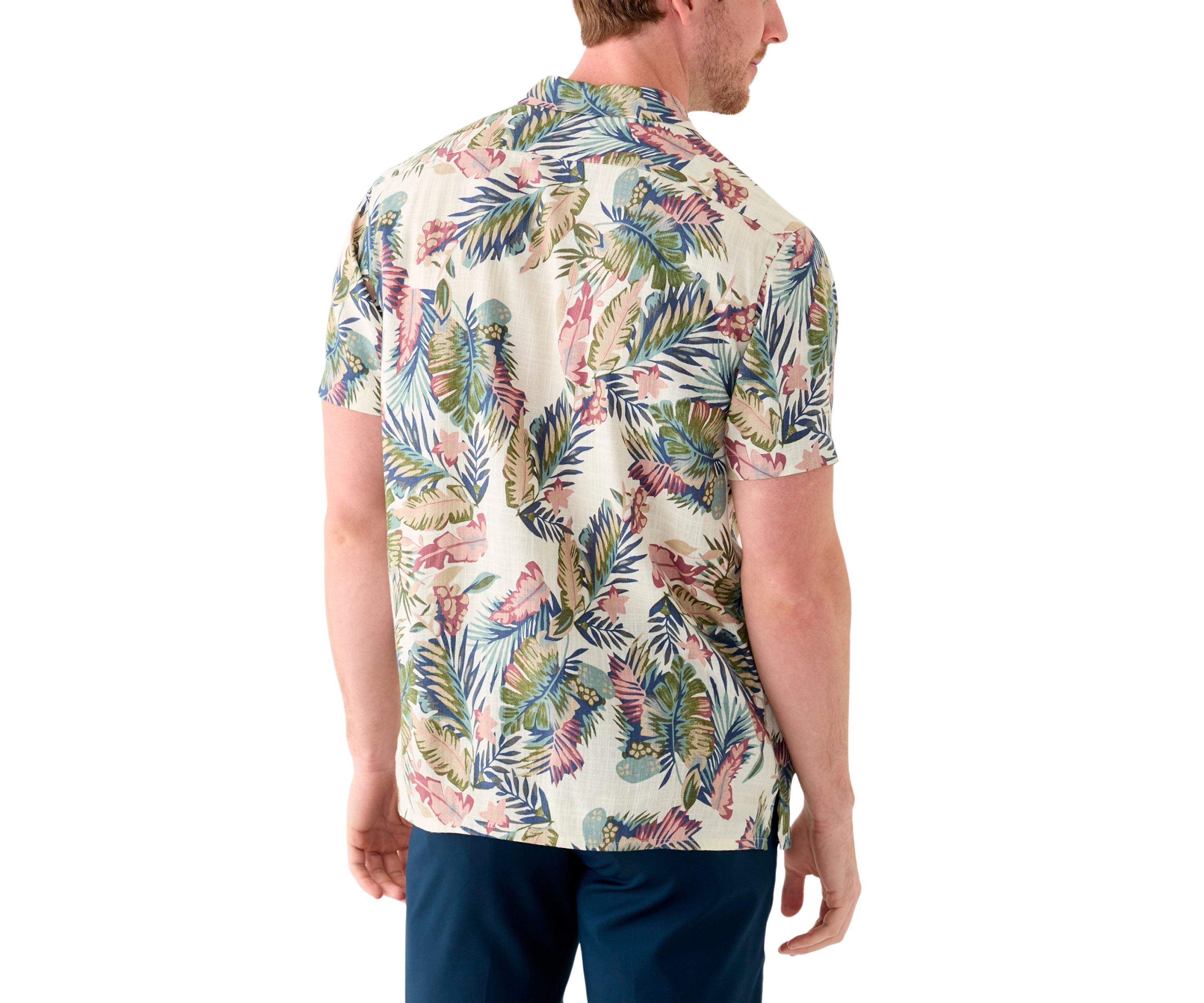 Mens Short Sleeve Printed Camp Shirt