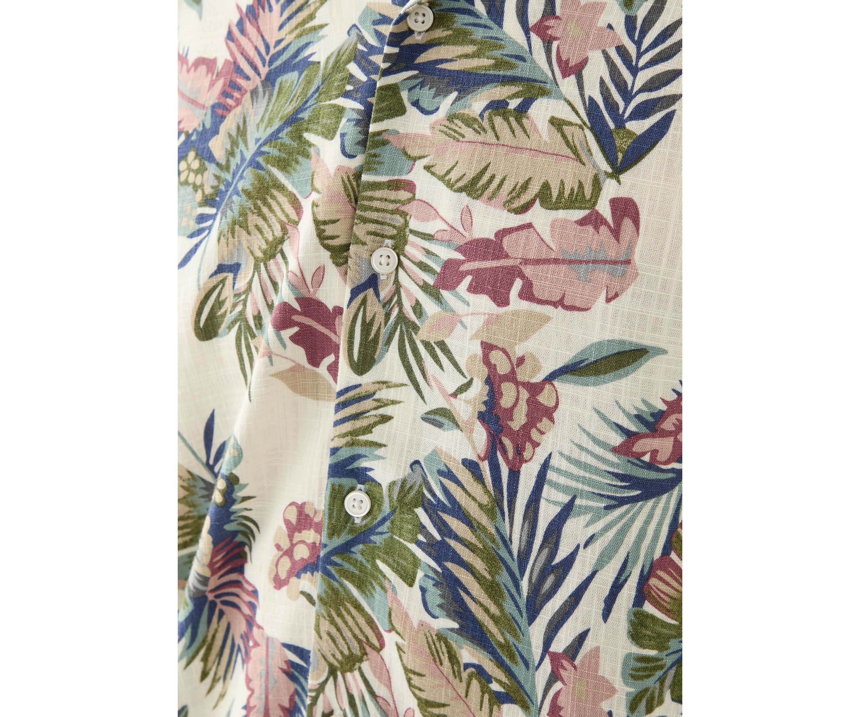 Mens Short Sleeve Printed Camp Shirt