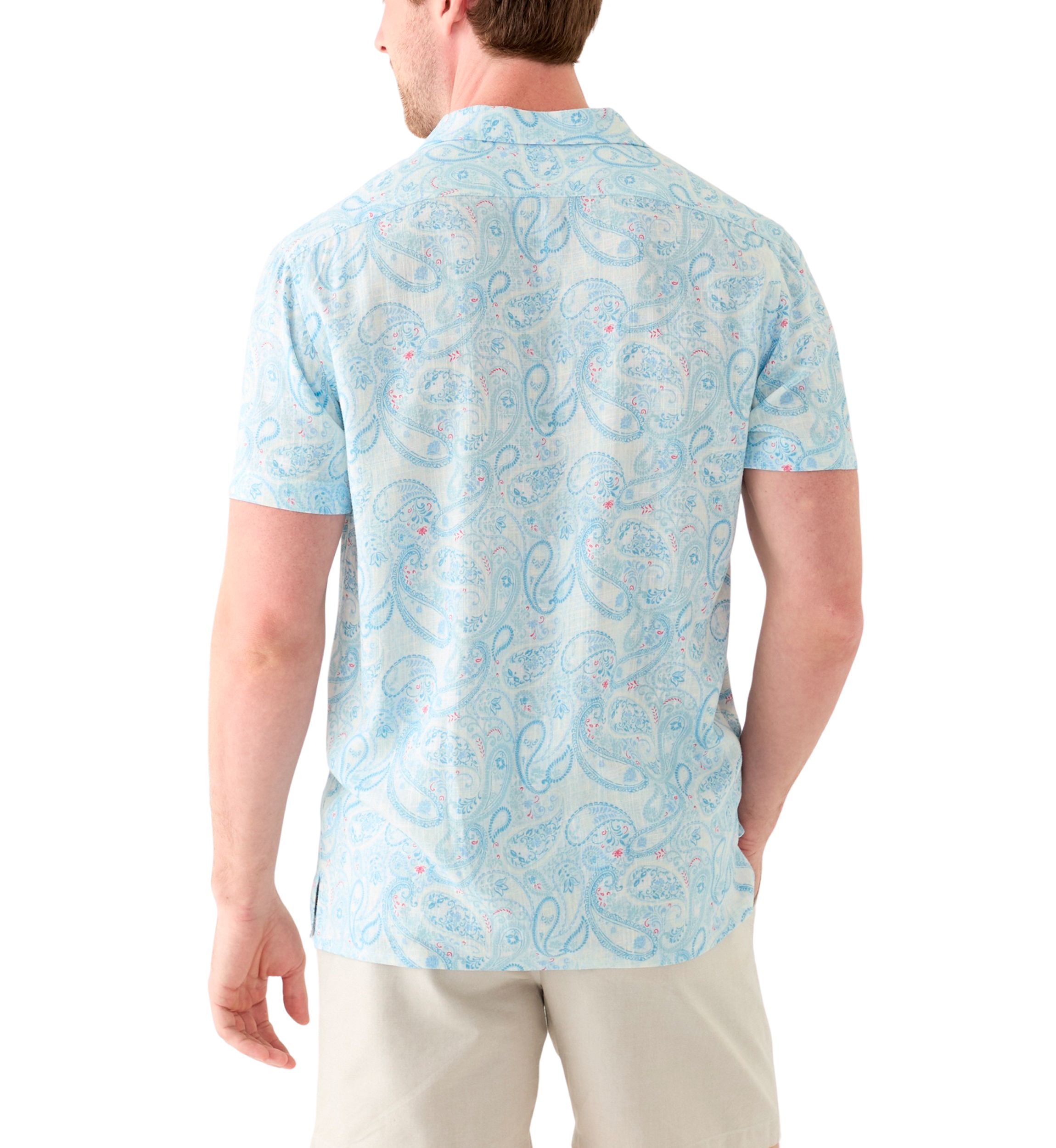 Mens Short Sleeve Printed Camp Shirt