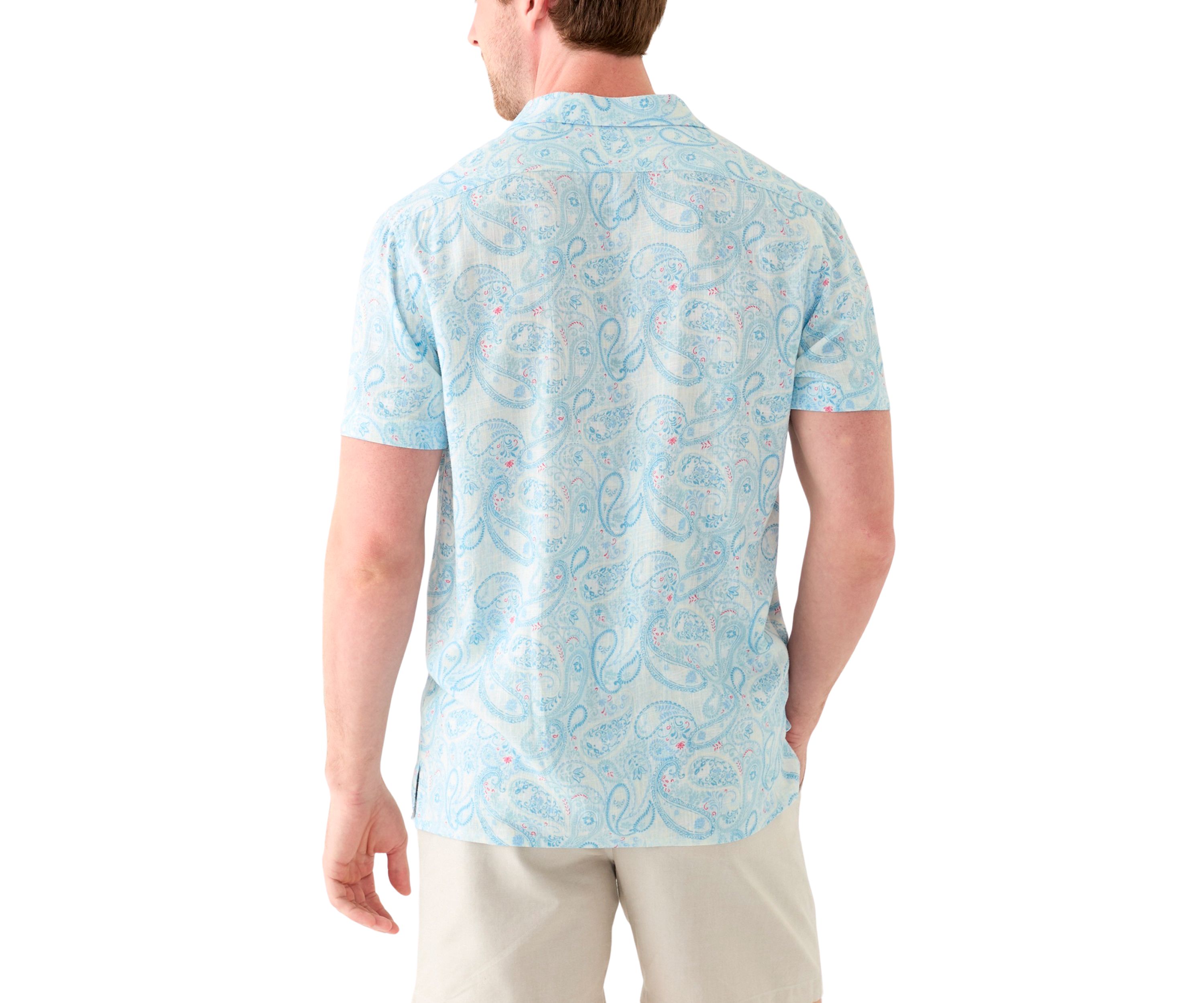 Mens Short Sleeve Printed Camp Shirt